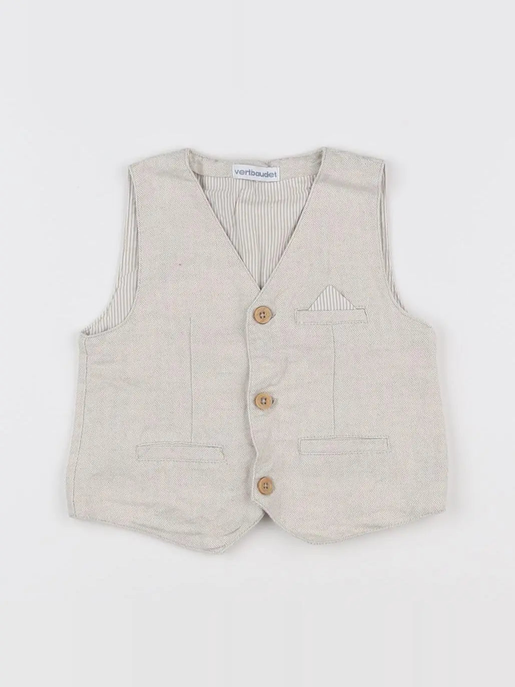 Vertbaudet - gilet beige - 18 mois