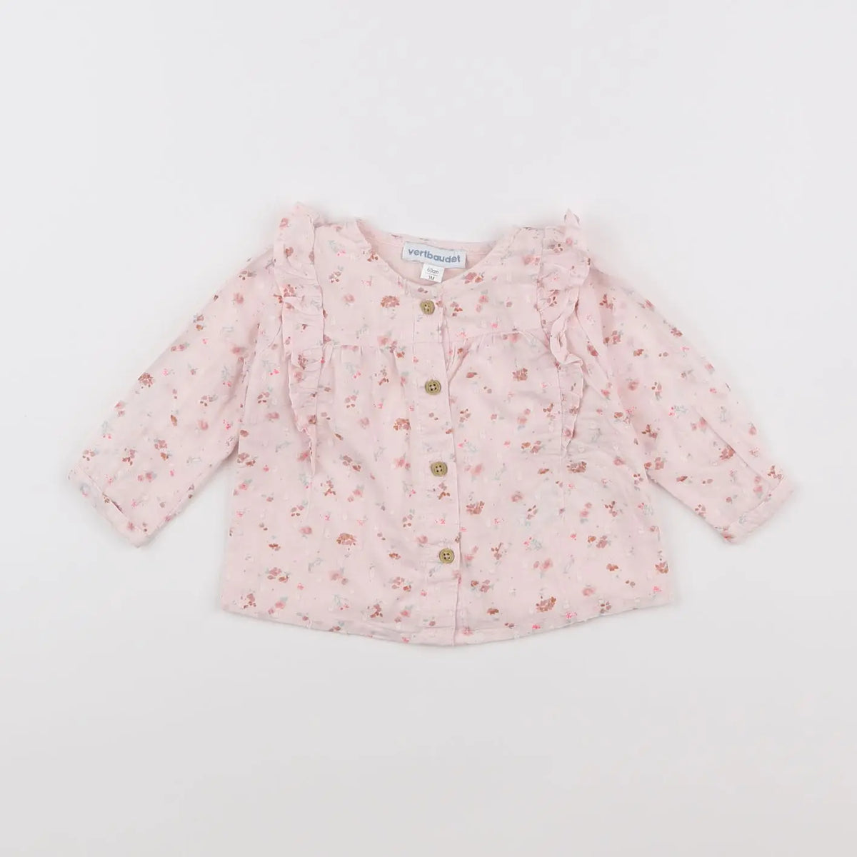 Vertbaudet - chemise rose - 3 mois