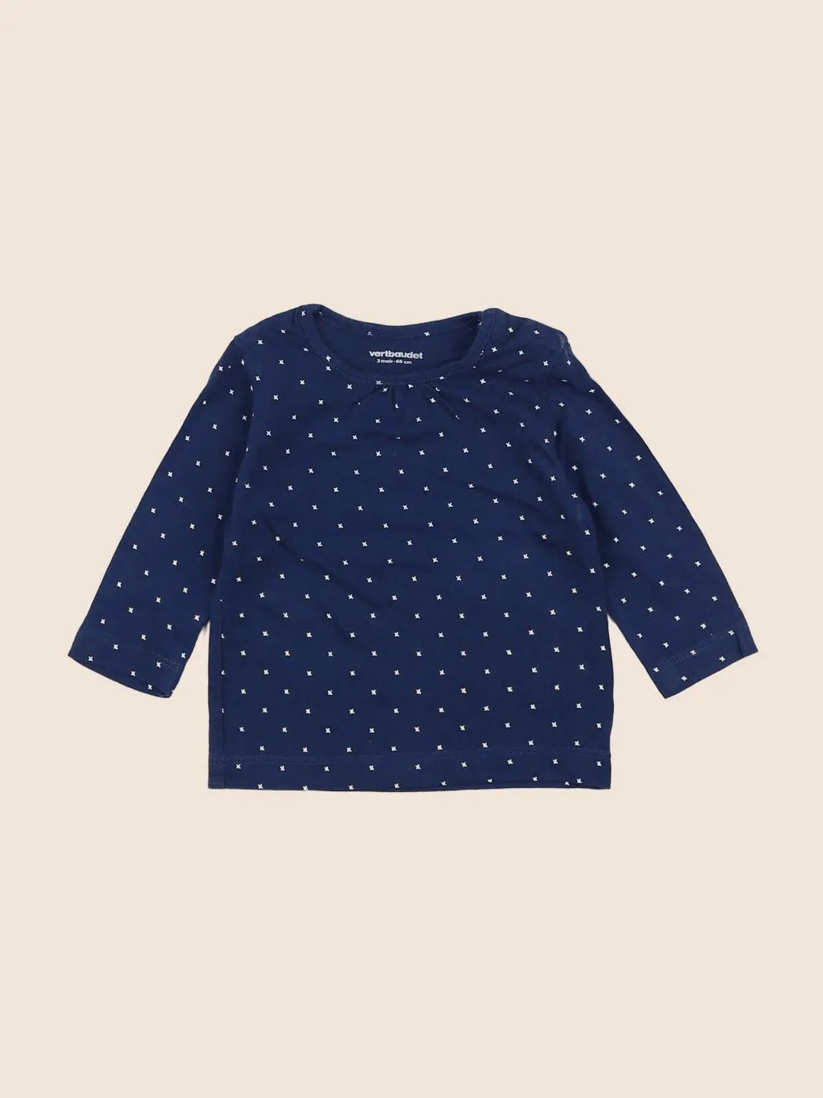 Vertbaudet - tee-shirt bleu - 3 mois