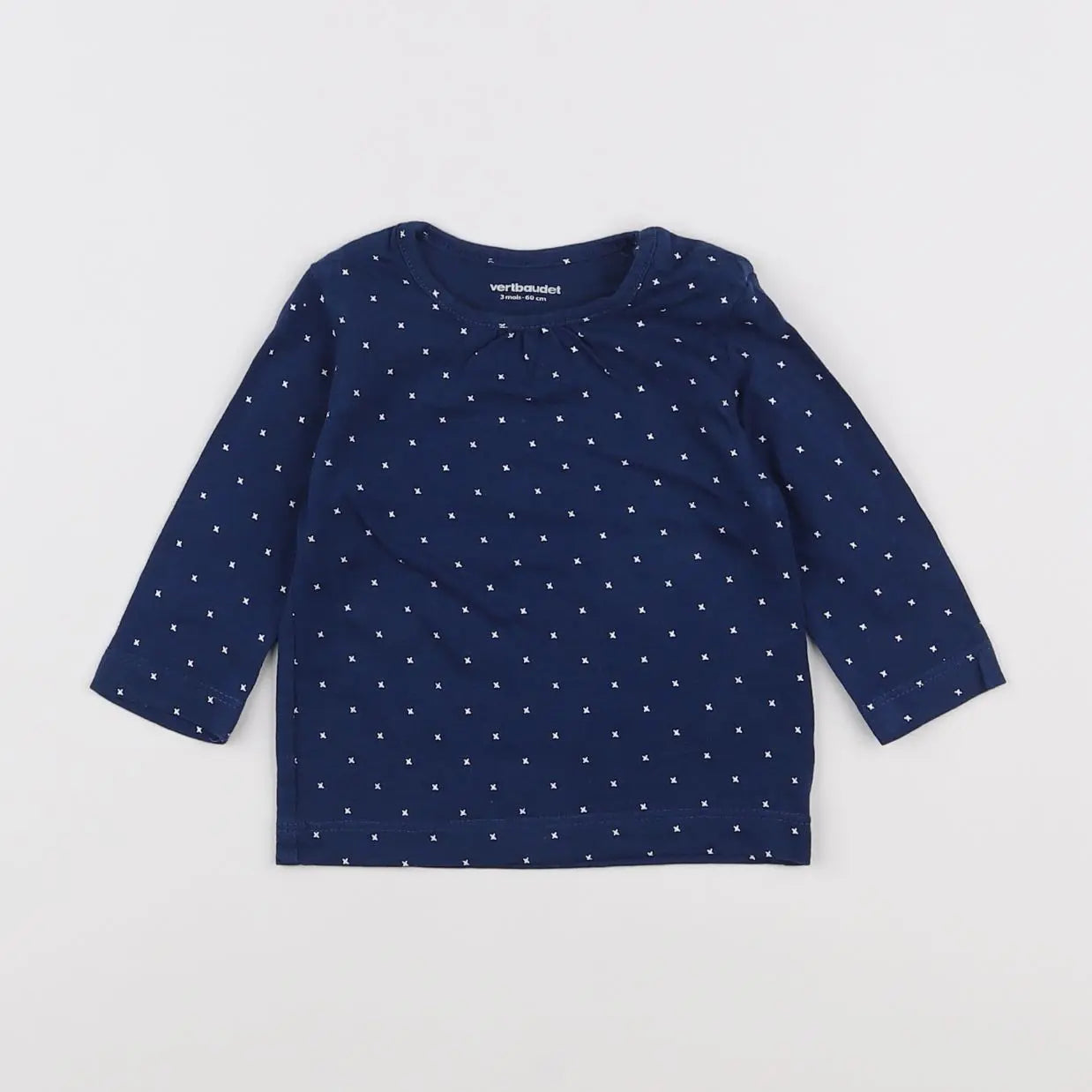 Vertbaudet - tee-shirt bleu - 3 mois