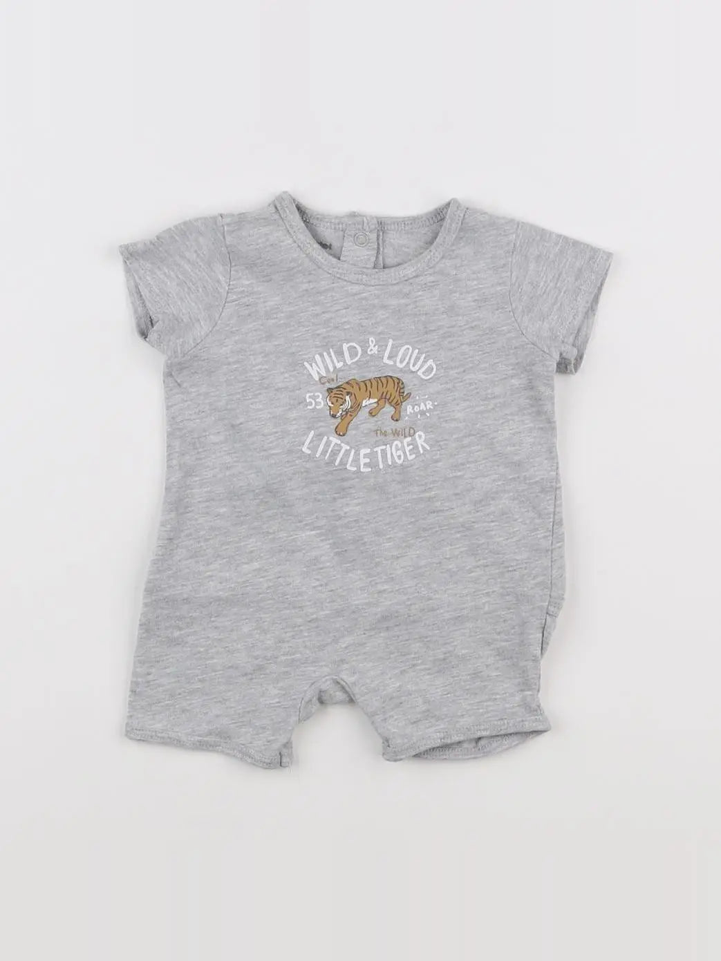 Vertbaudet - pyjama coton gris - 1 mois