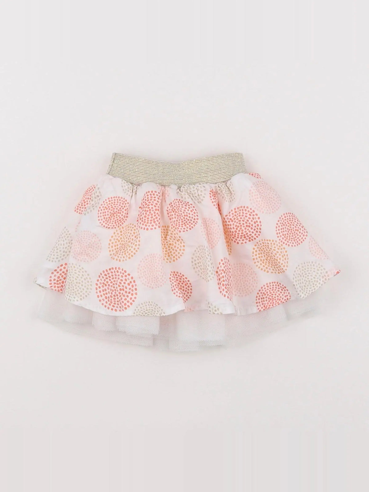 Vertbaudet - jupe blanc, rose - 3 mois