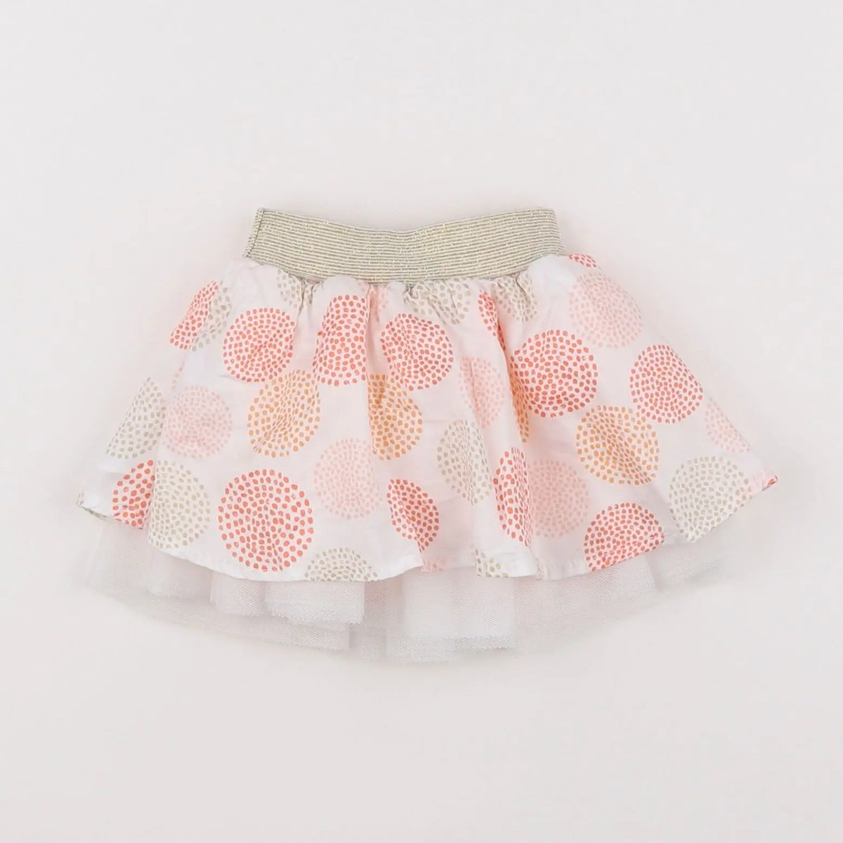 Vertbaudet - jupe blanc, rose - 3 mois