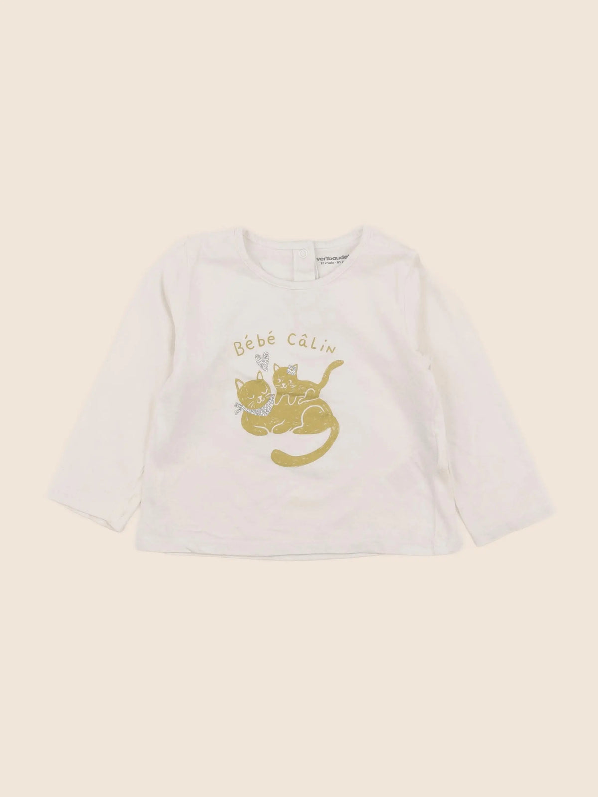 Vertbaudet - tee-shirt beige - 18 mois