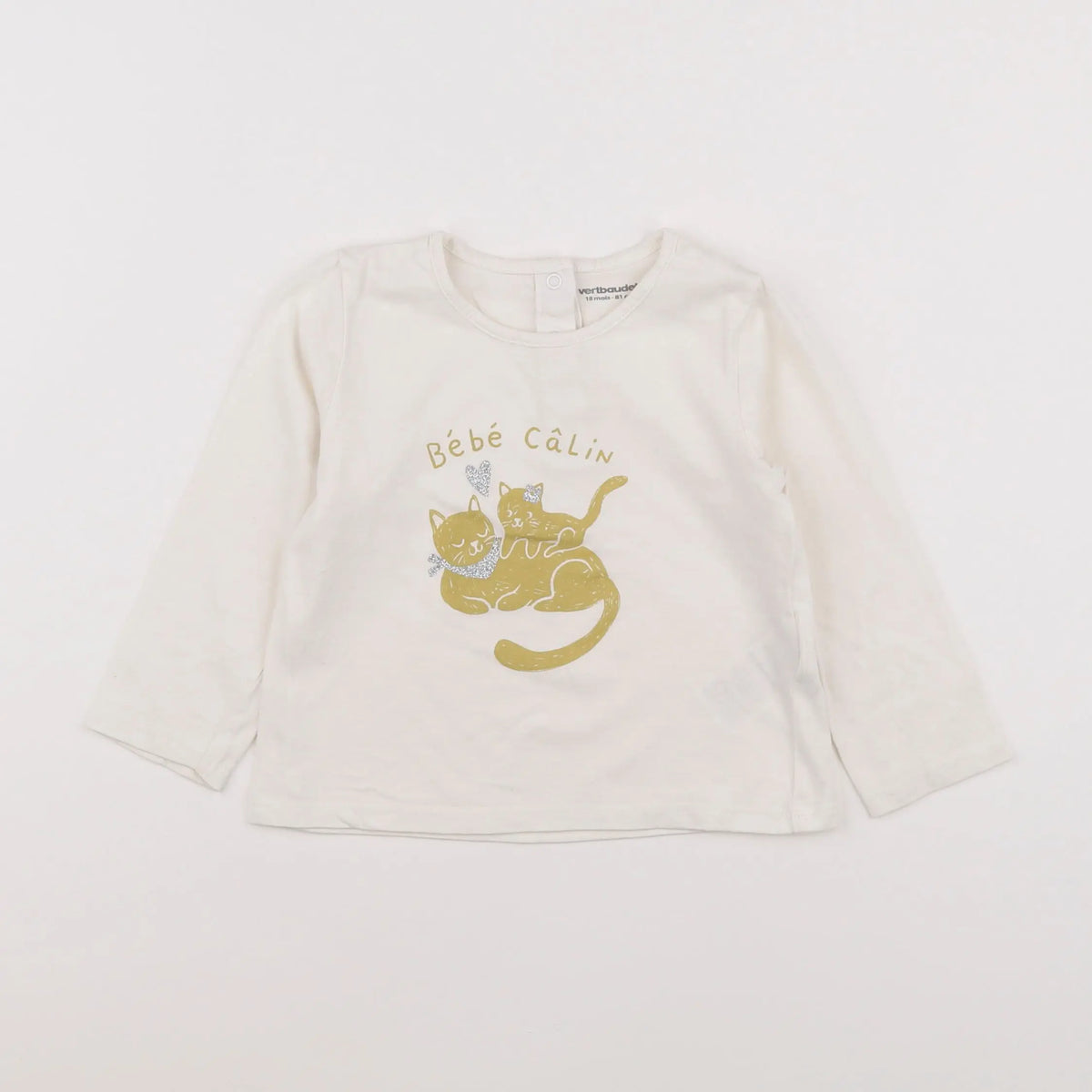 Vertbaudet - tee-shirt beige - 18 mois