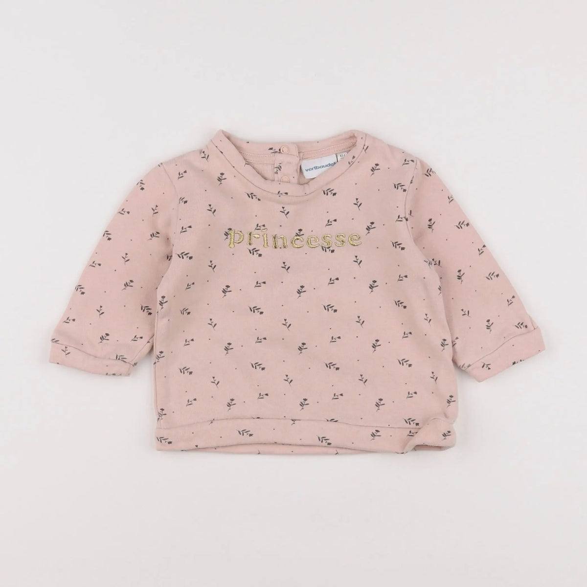 Vertbaudet - sweat rose - 6 mois