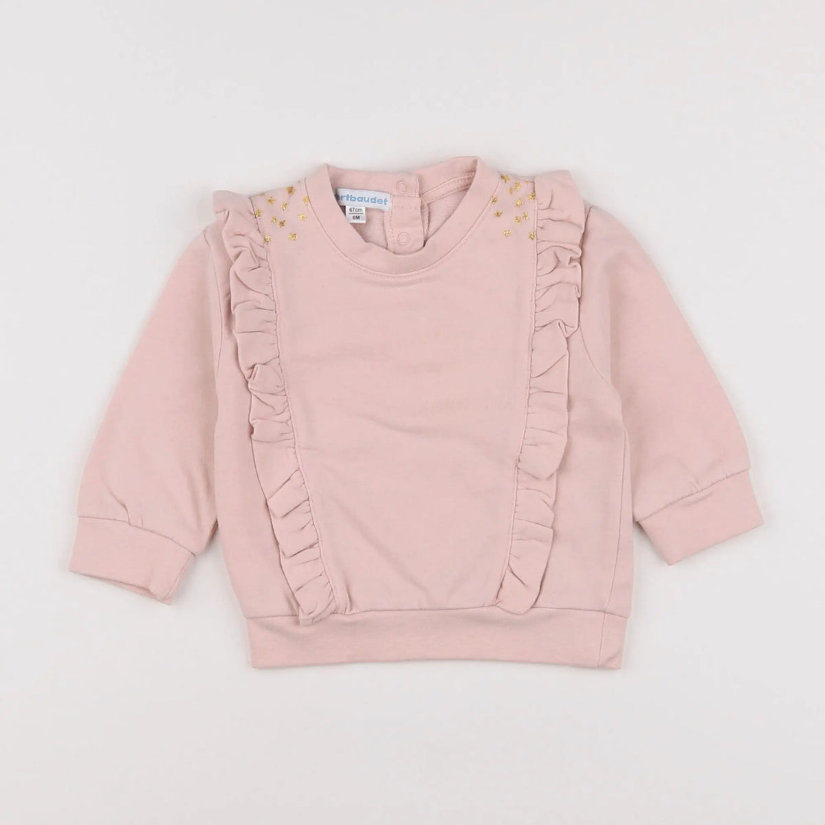 Vertbaudet - sweat rose - 6 mois