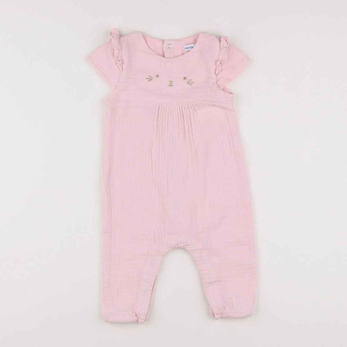 Vertbaudet - combinaison rose - 6 mois