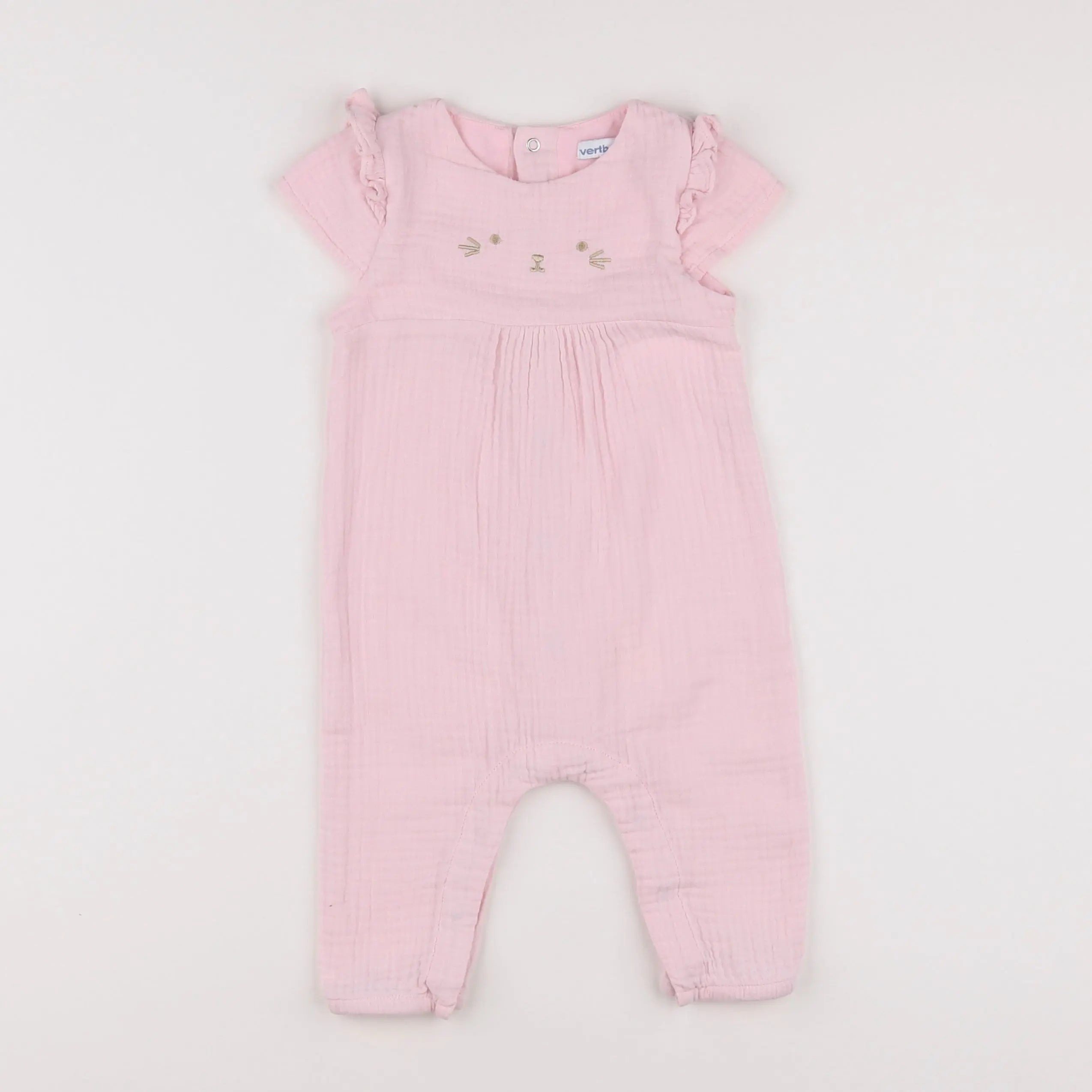 Vertbaudet - combinaison rose - 6 mois