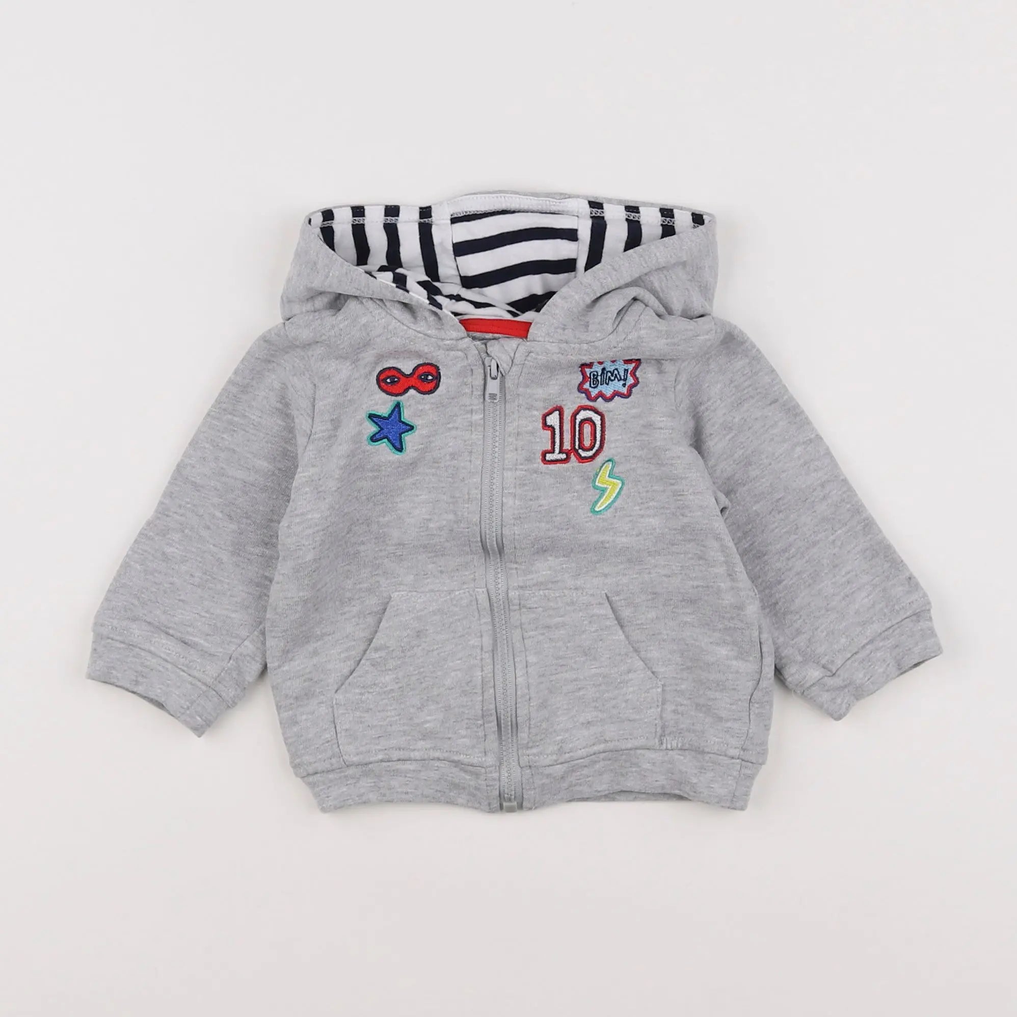 Vertbaudet - sweat gris - 6 mois