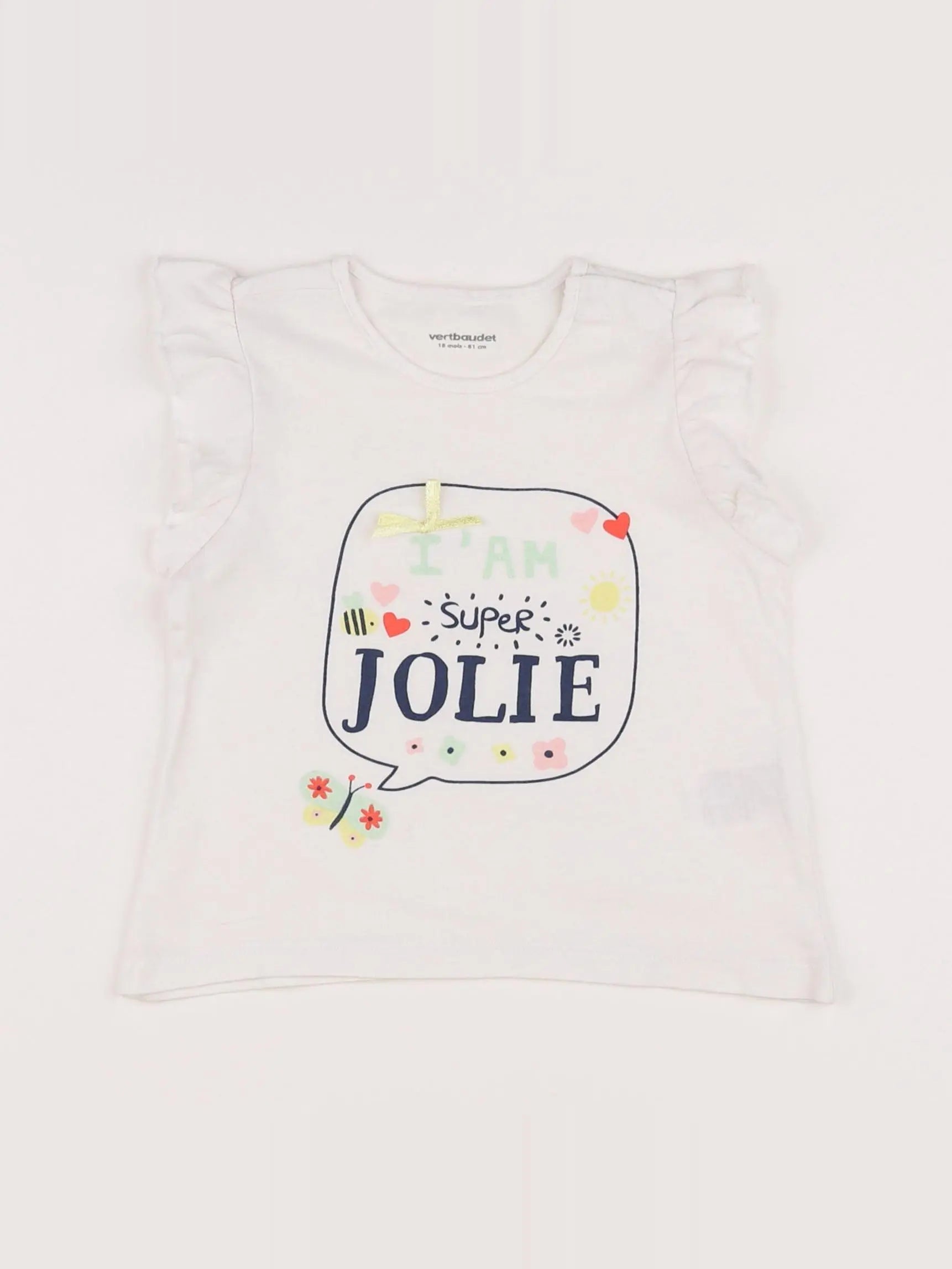 Vertbaudet - tee-shirt blanc - 18 mois
