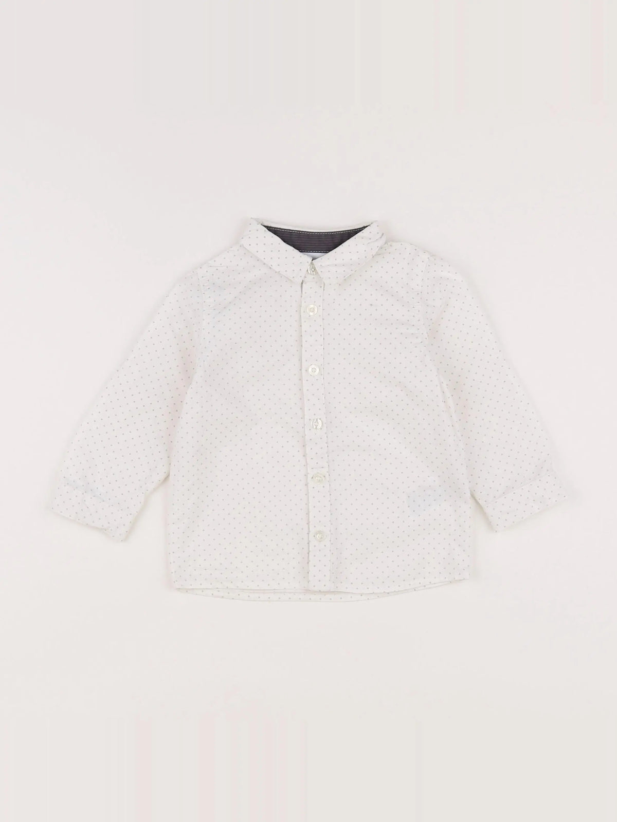 Vertbaudet - chemise blanc, gris - 18 mois