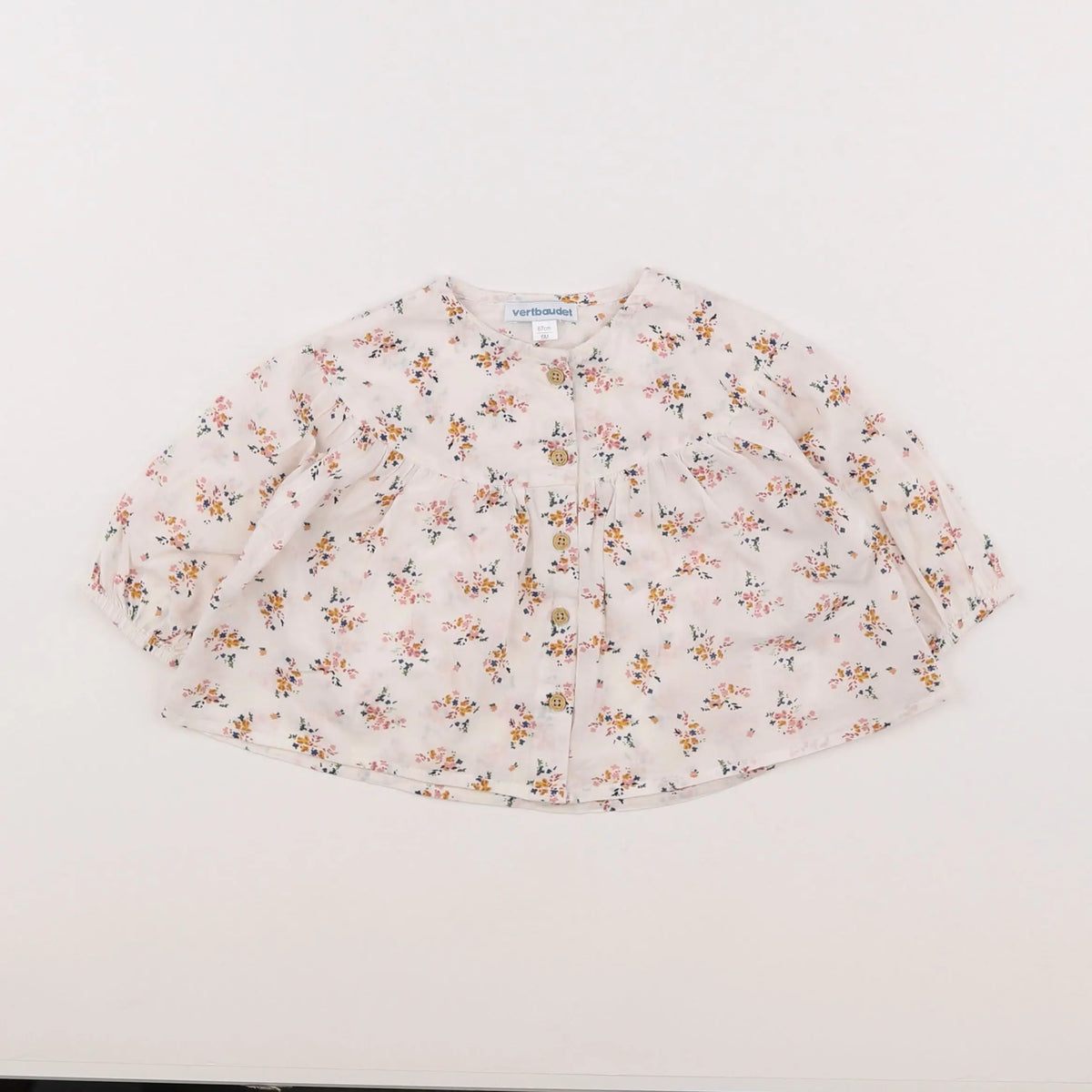 Vertbaudet - blouse blanc, orange - 6 mois