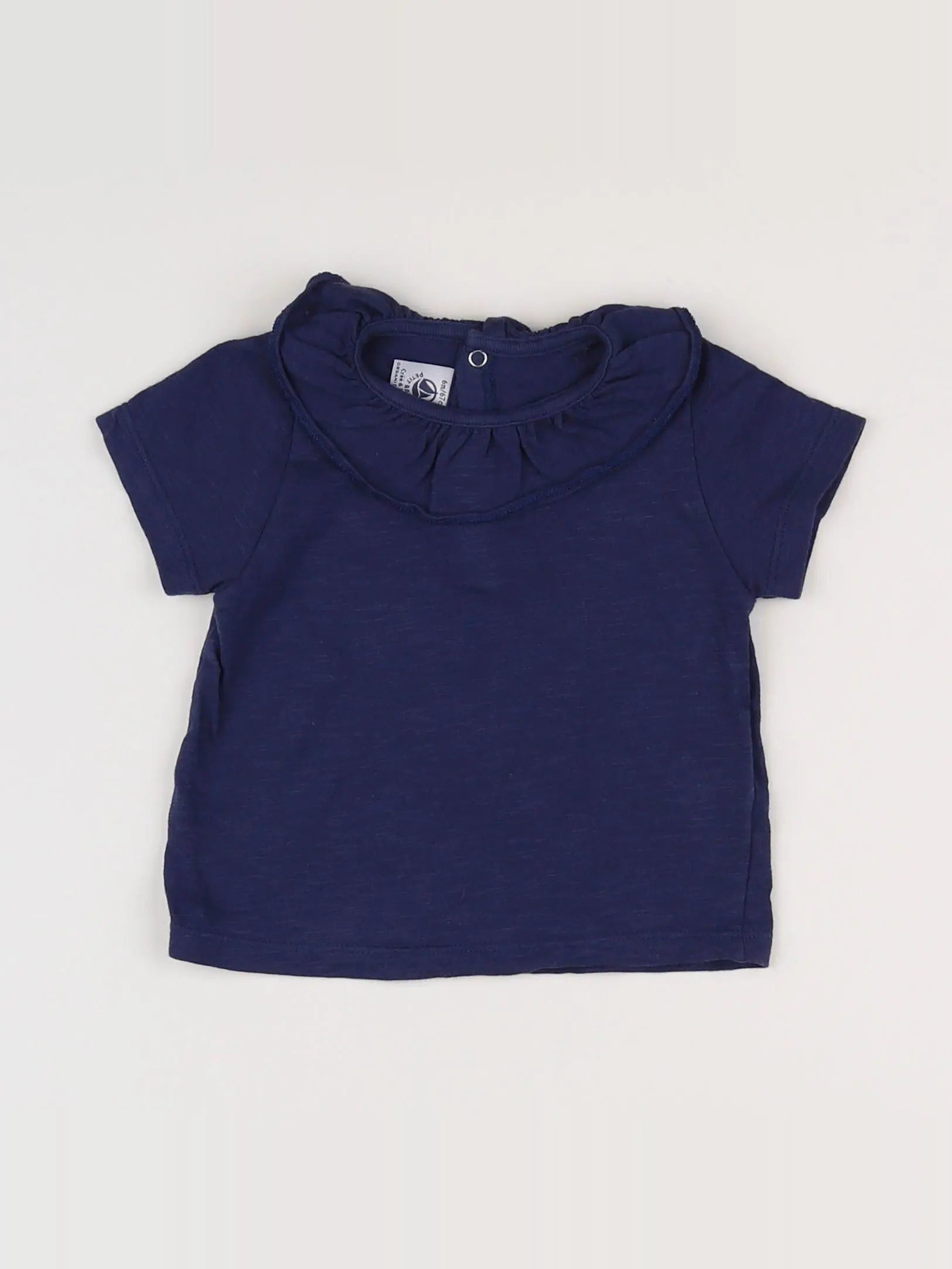 Petit Bateau - tee-shirt bleu - 6 mois