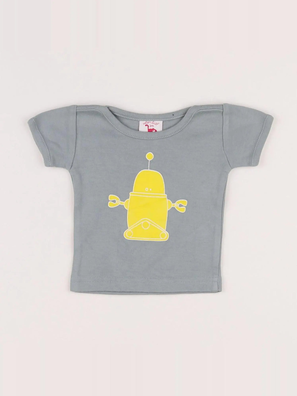 La queue du chat - tee-shirt vert, jaune - 3 mois