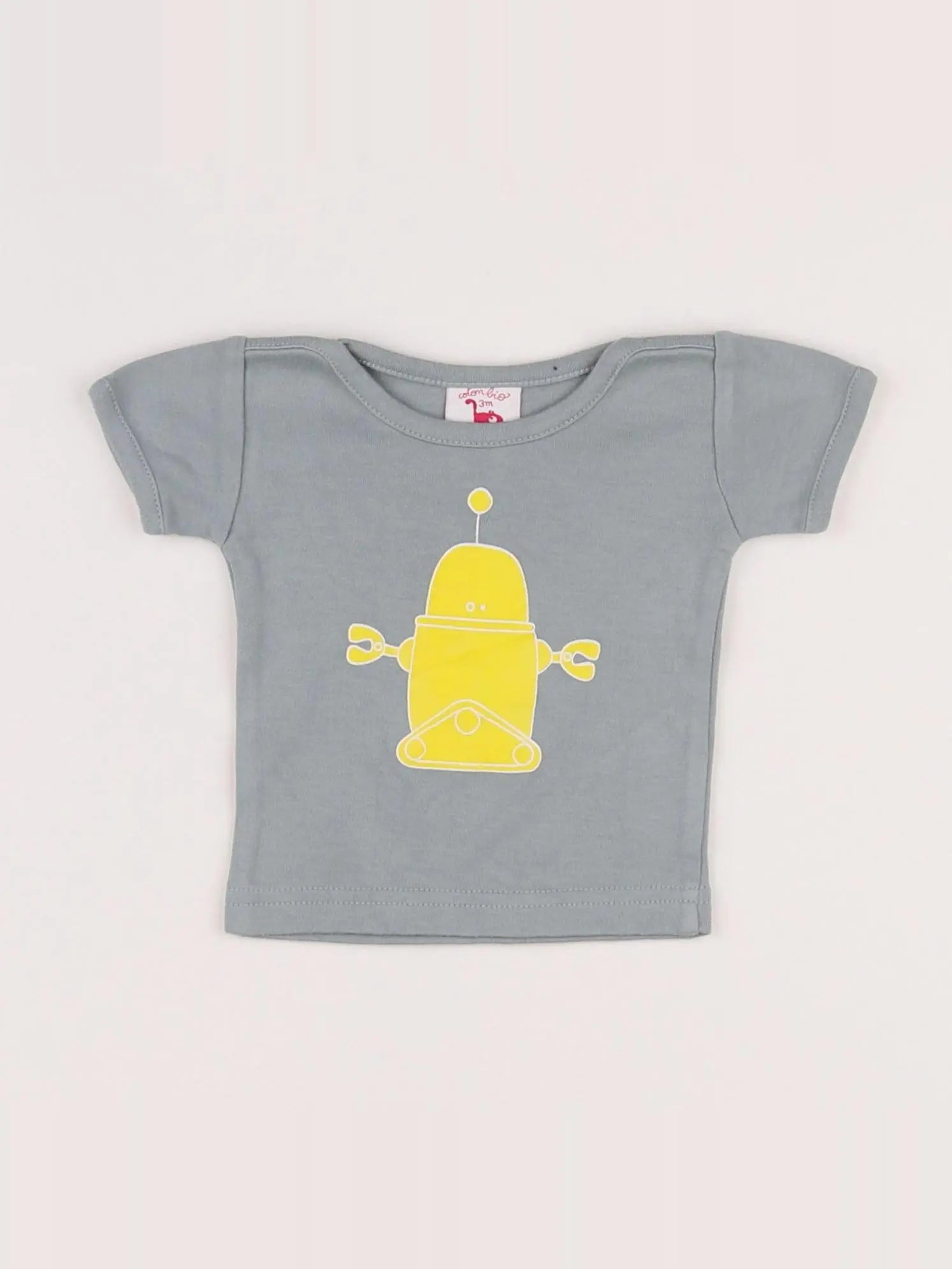 La queue du chat - tee-shirt vert, jaune - 3 mois