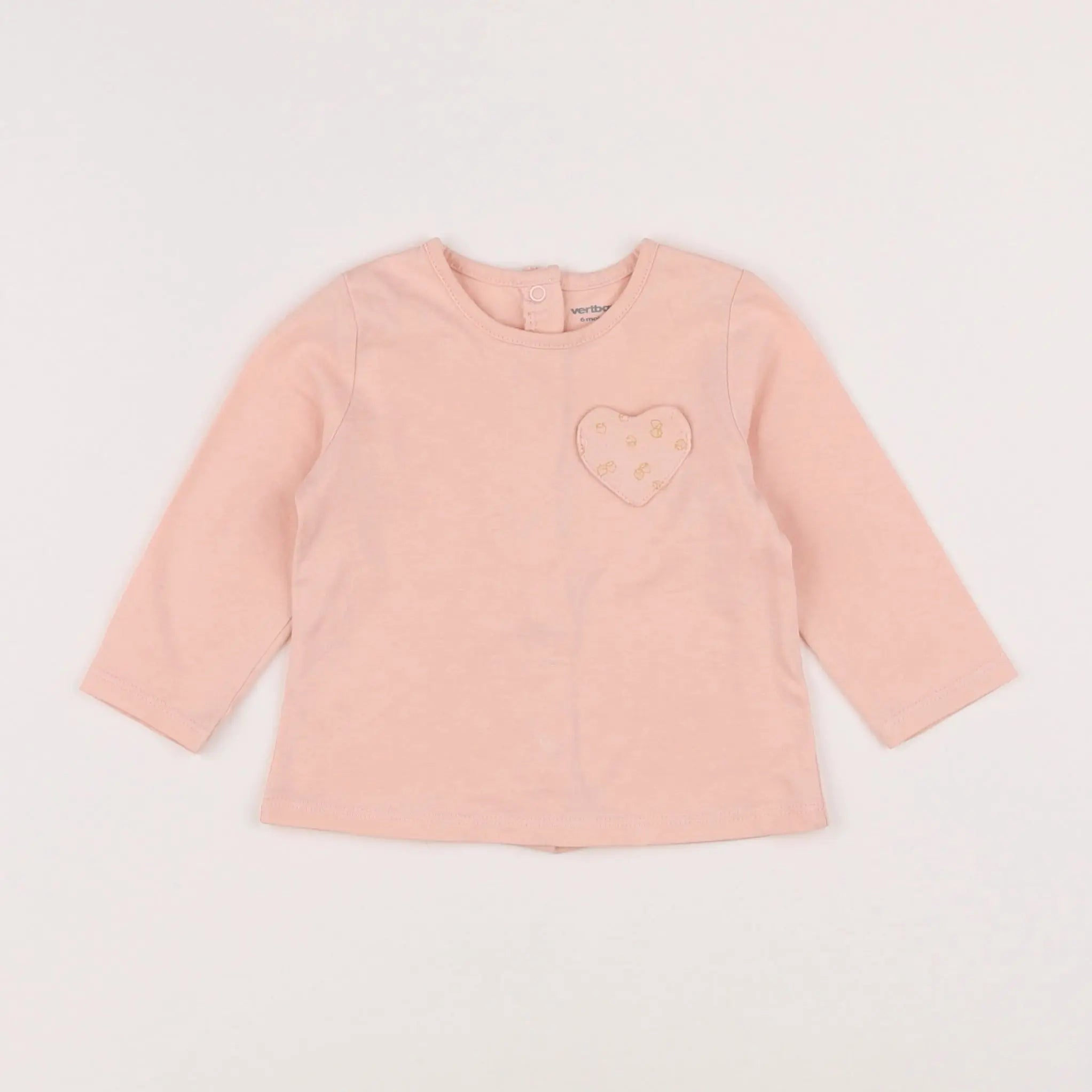 Vertbaudet - tee-shirt rose - 6 mois