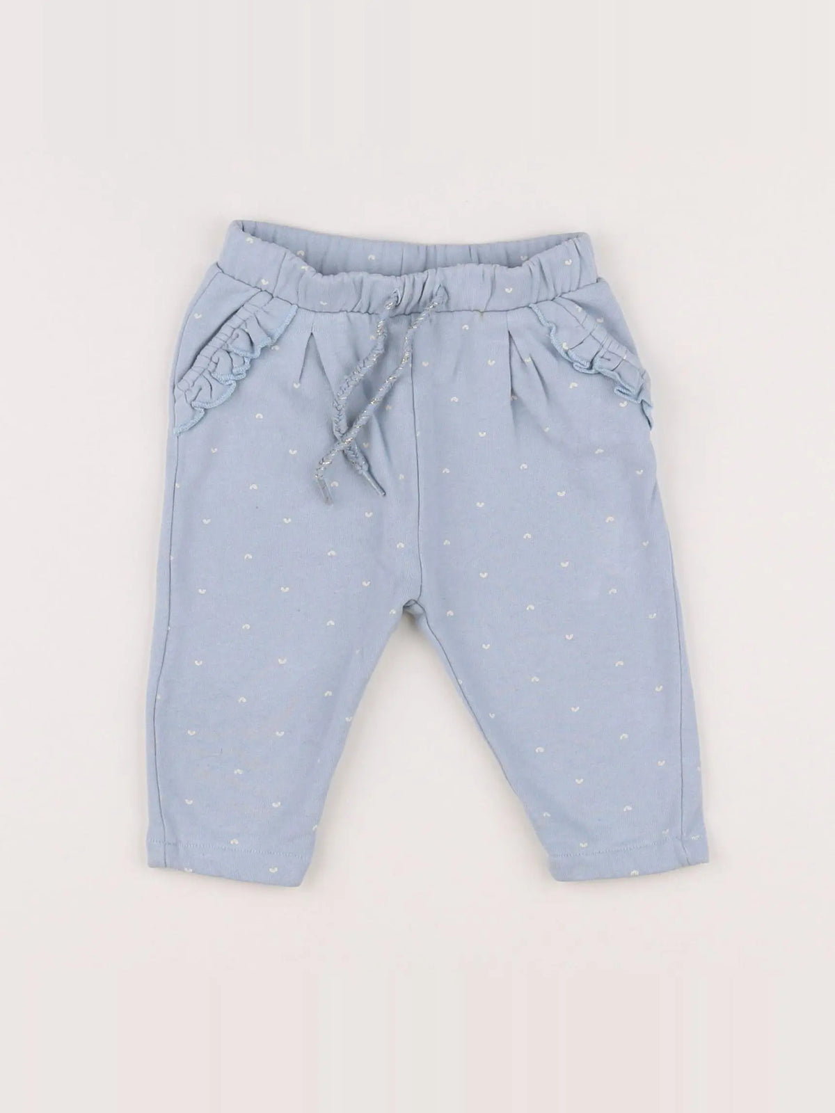 Vertbaudet - pantalon bleu, blanc - 6 mois