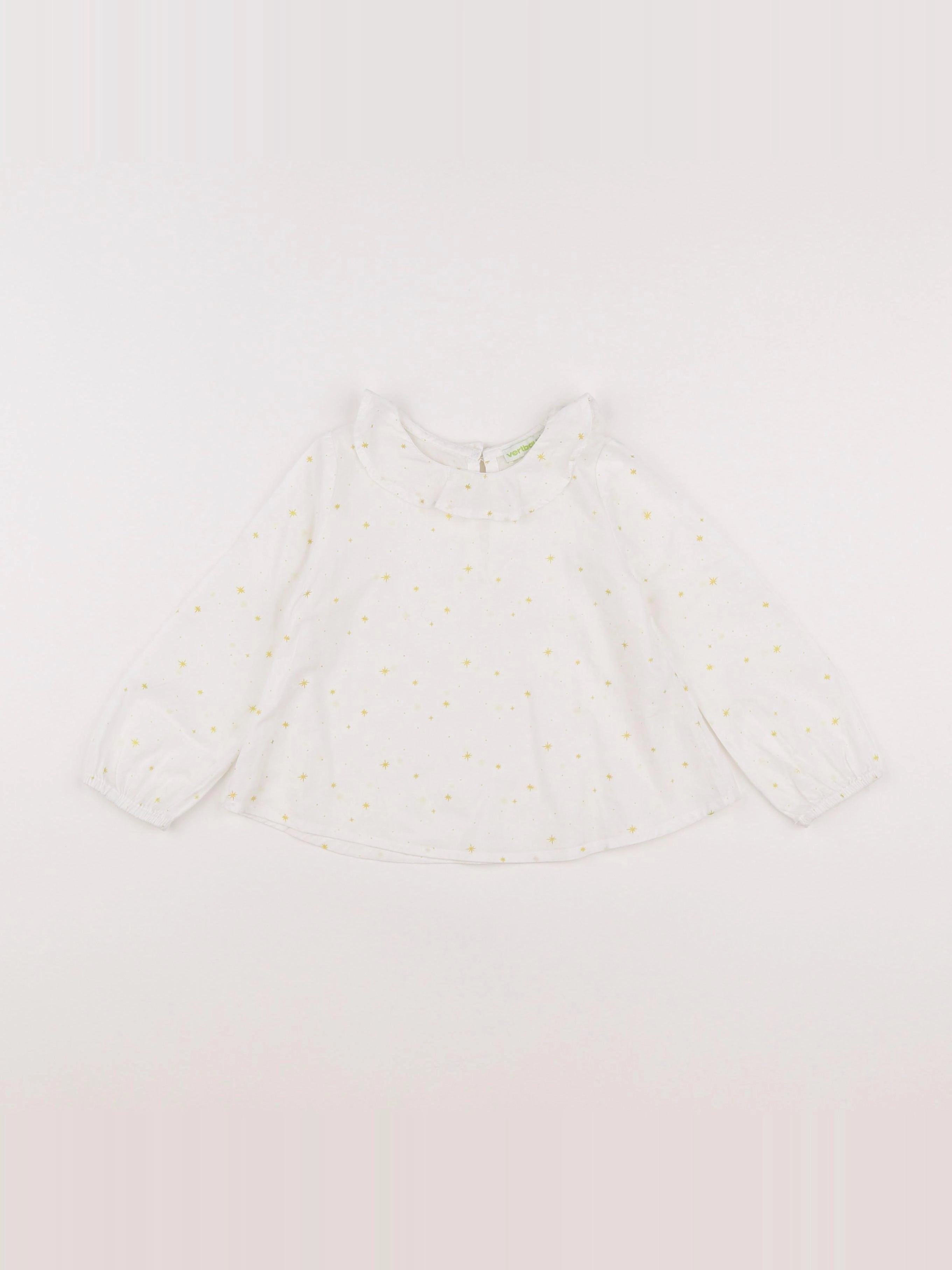 Vertbaudet - blouse blanc, jaune - 2 ans