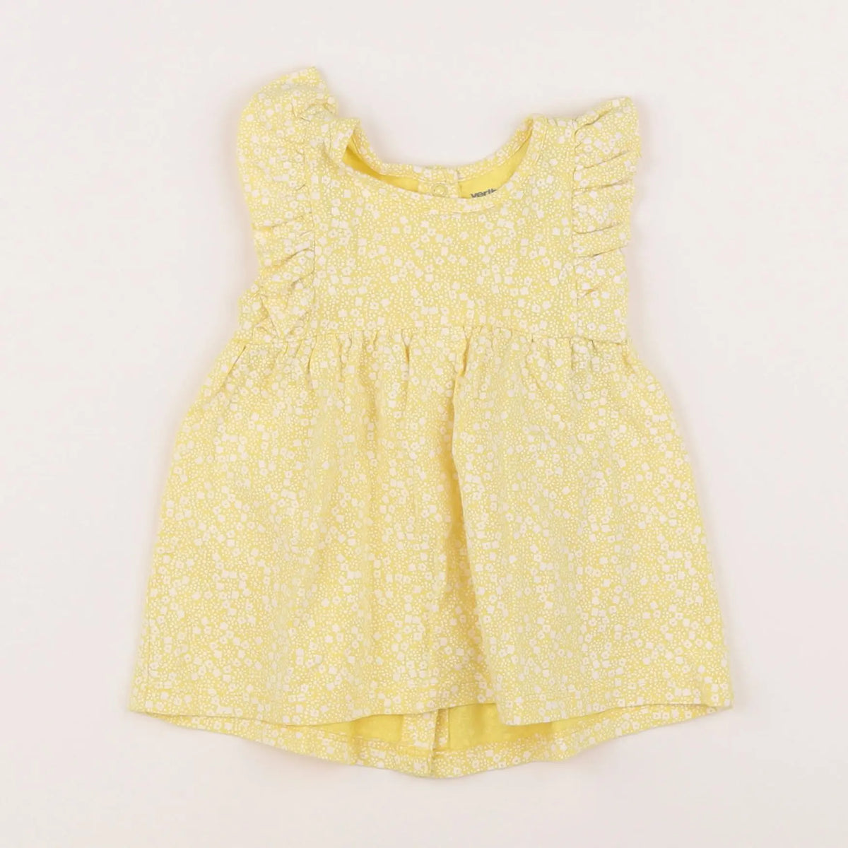 Vertbaudet - robe jaune, blanc - 3 mois