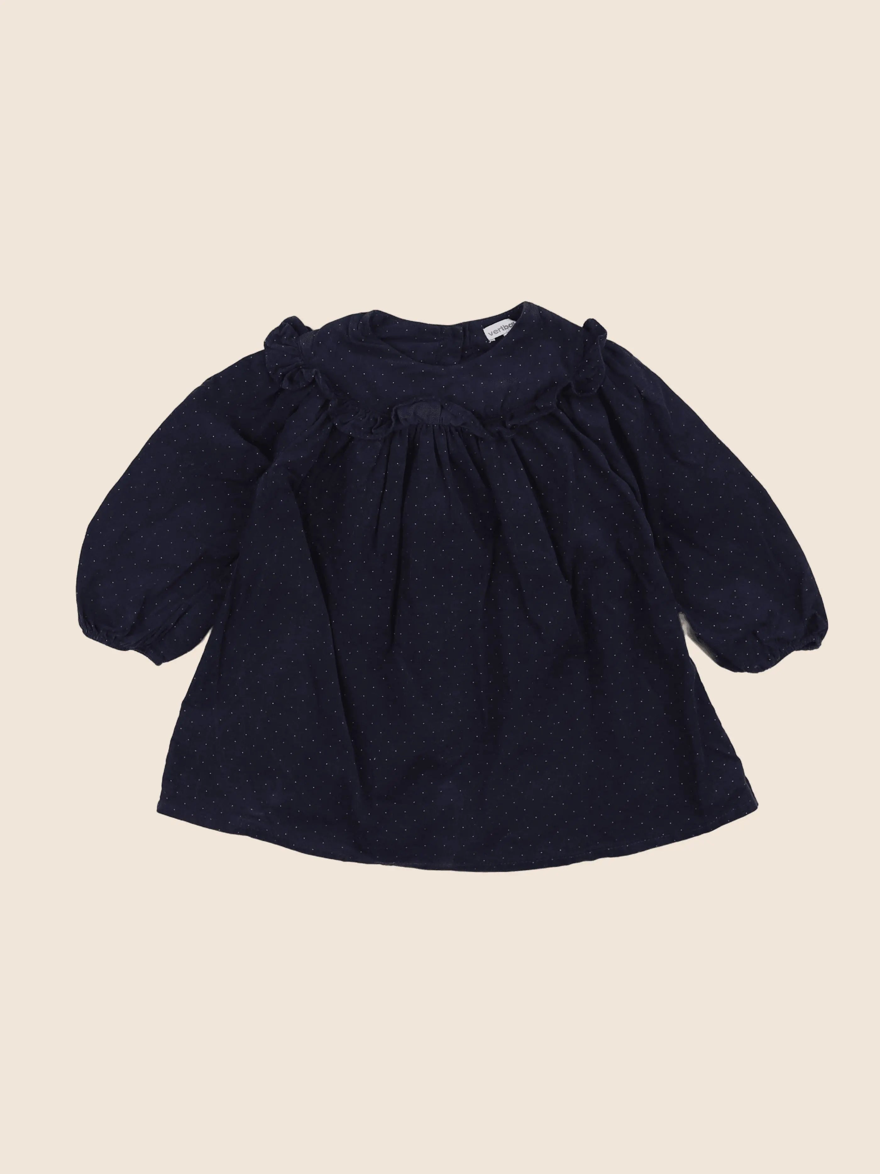 Vertbaudet - robe bleu, or - 2 ans