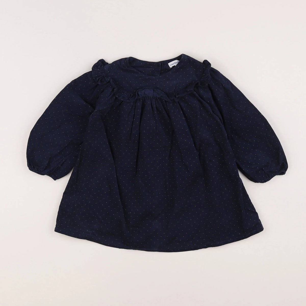 Vertbaudet - robe bleu, or - 2 ans