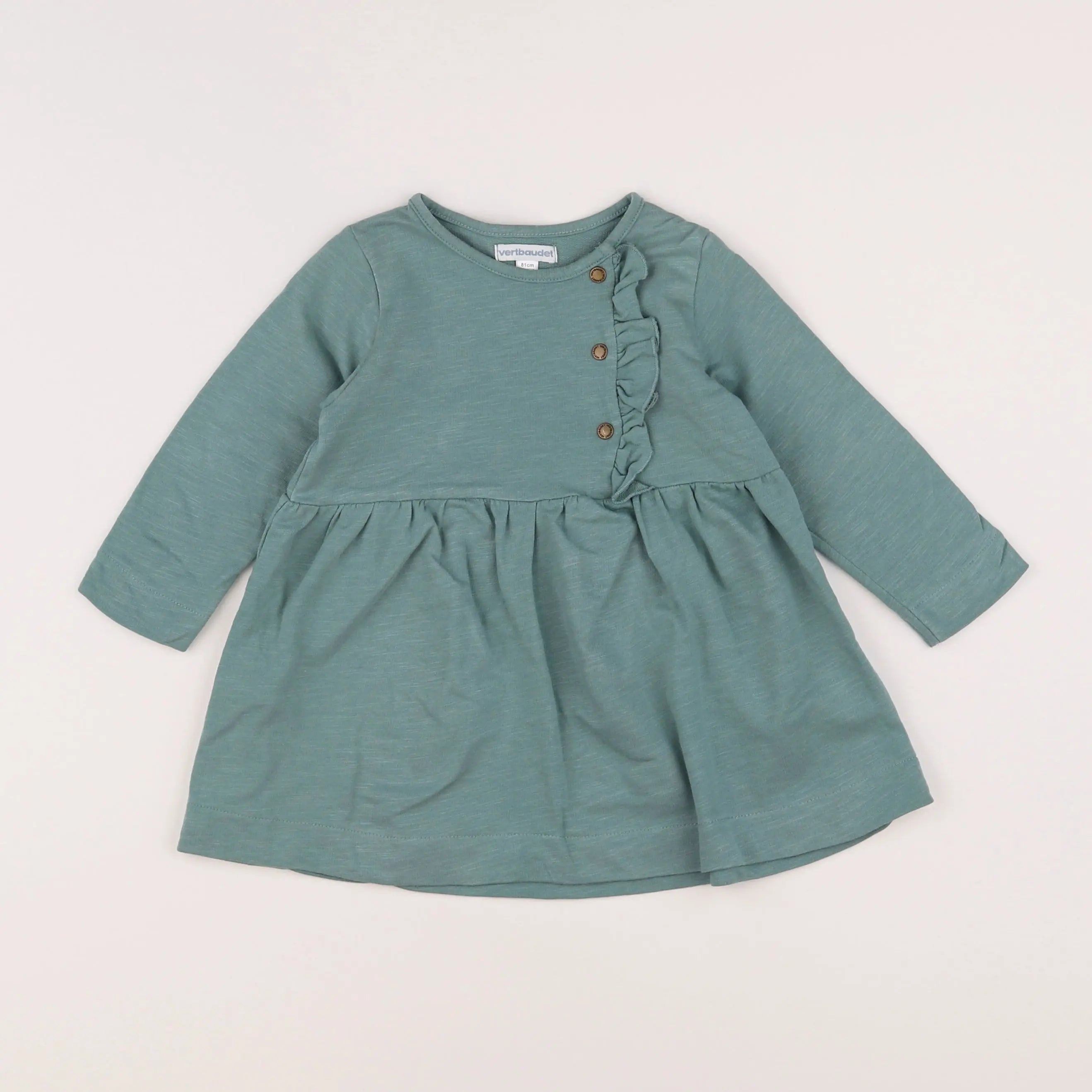 Vertbaudet - robe vert - 18 mois