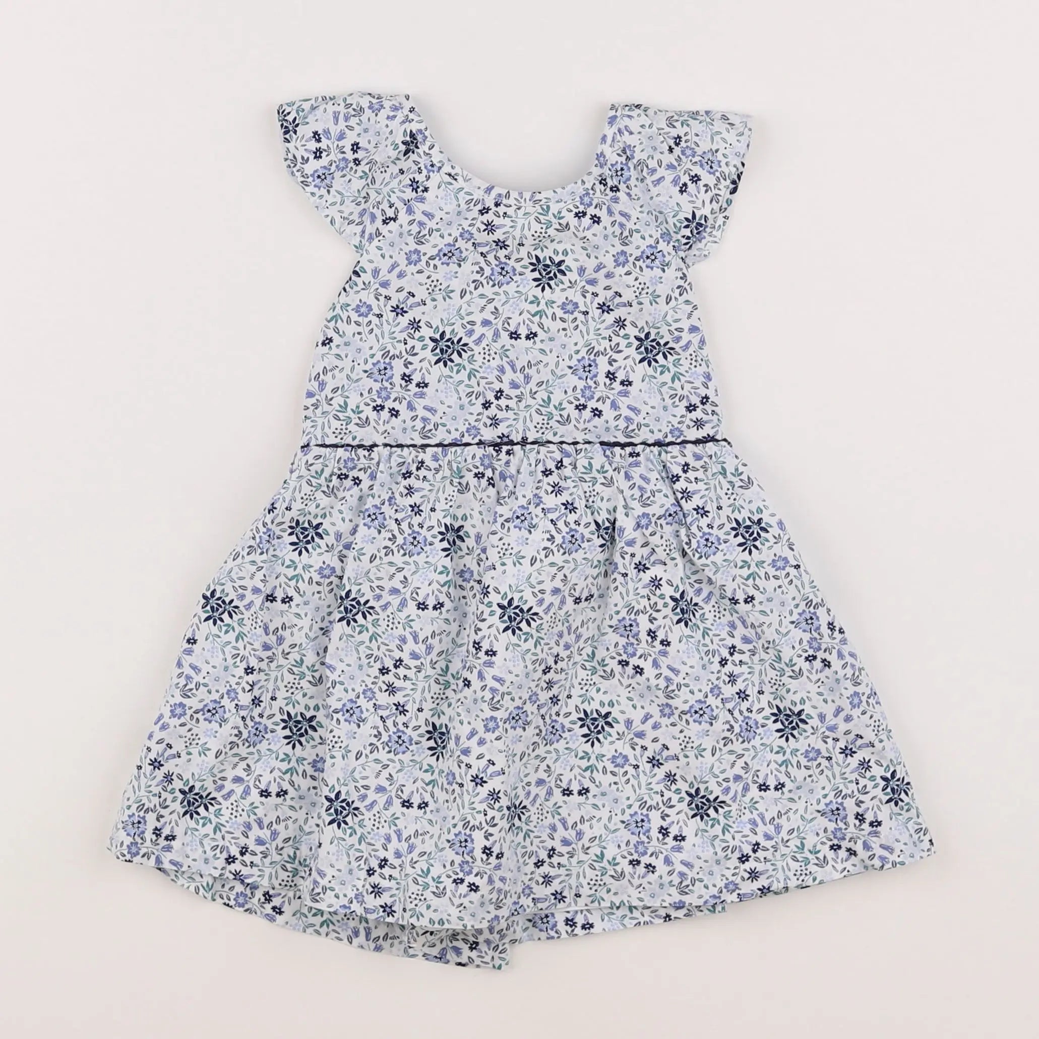 Vertbaudet - robe blanc, bleu - 12 mois