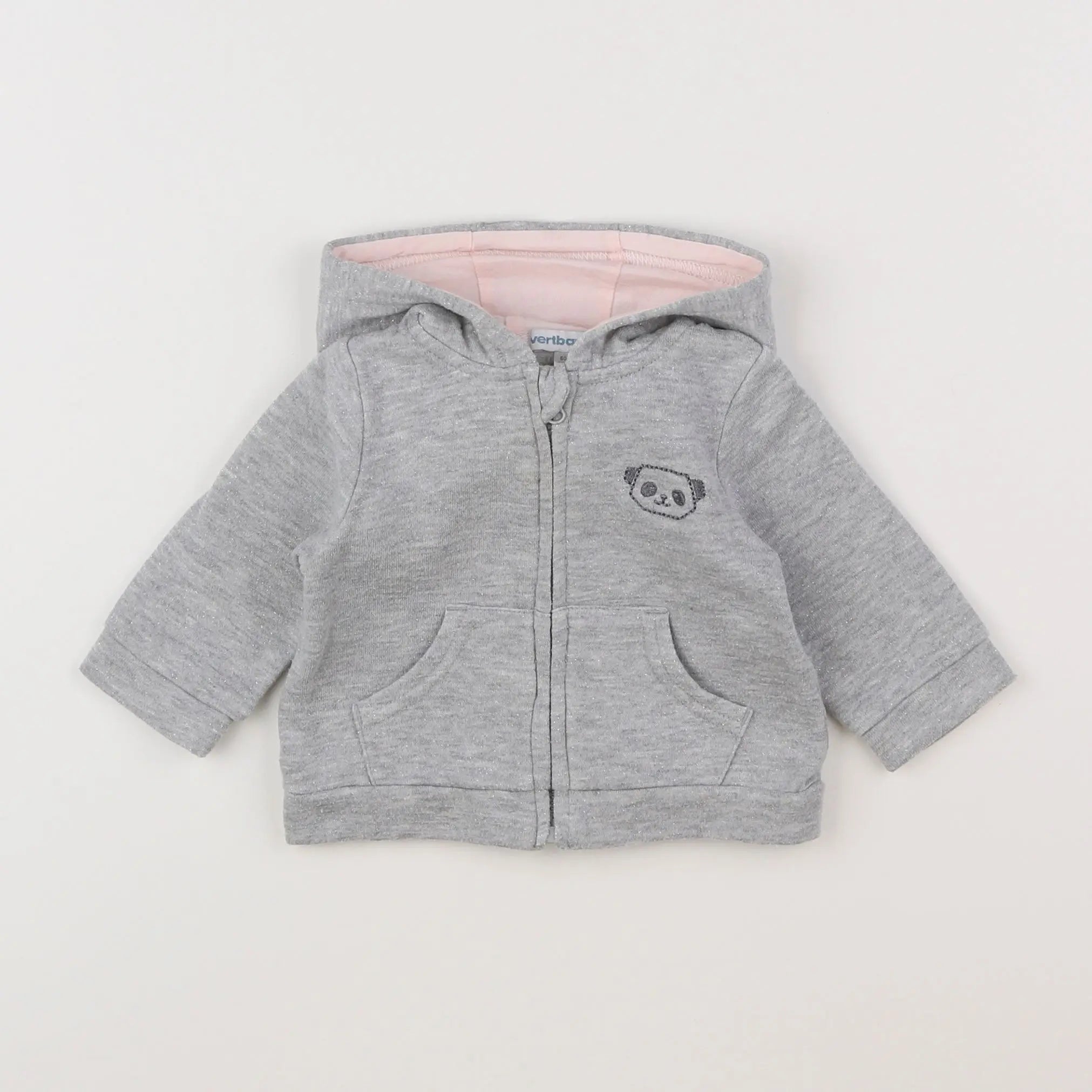 Vertbaudet - sweat gris - 3 mois