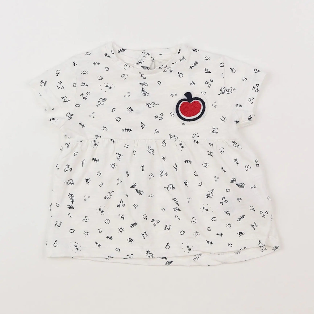 Vertbaudet - tee-shirt blanc - 9 mois