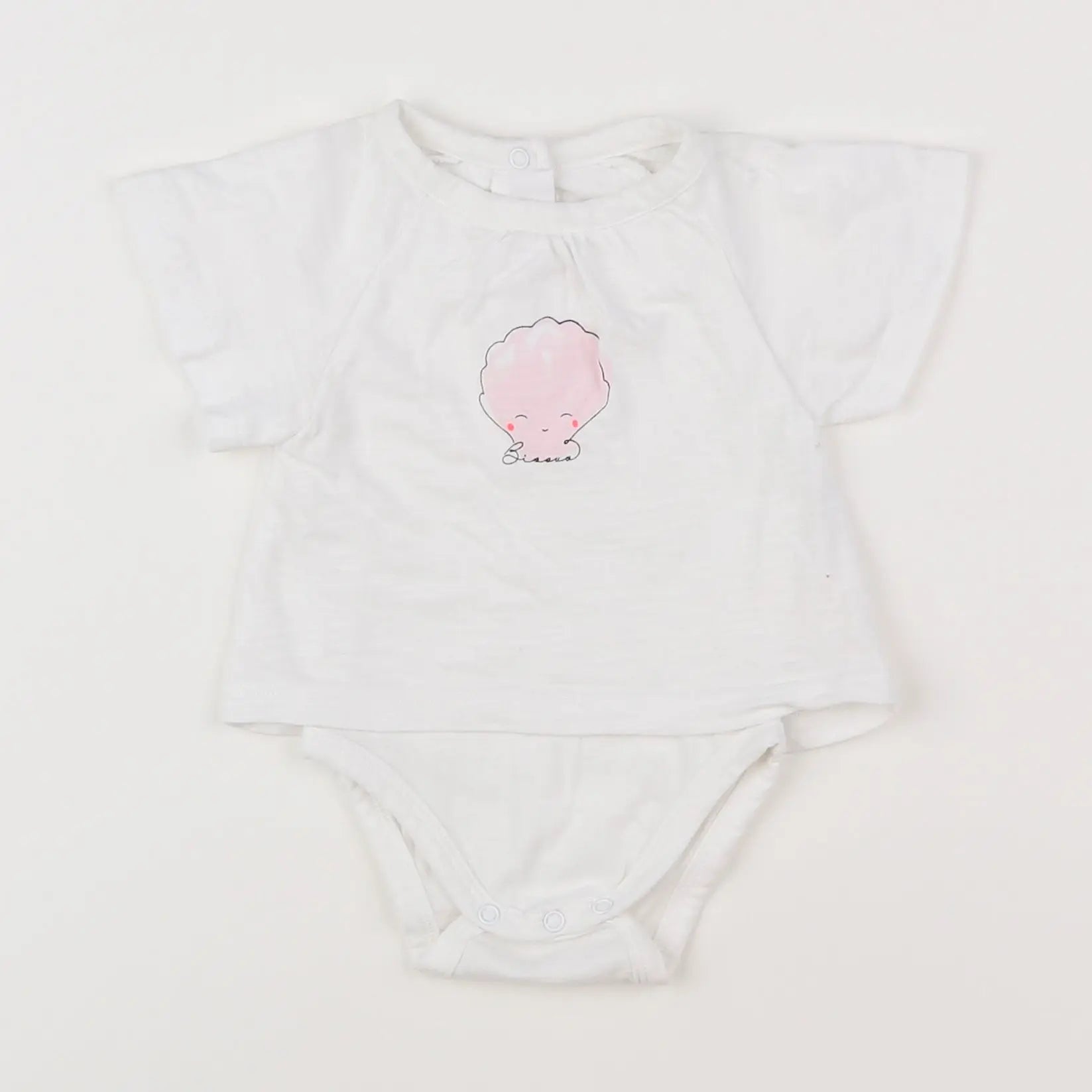Vertbaudet - body tee-shirt blanc - 3 mois
