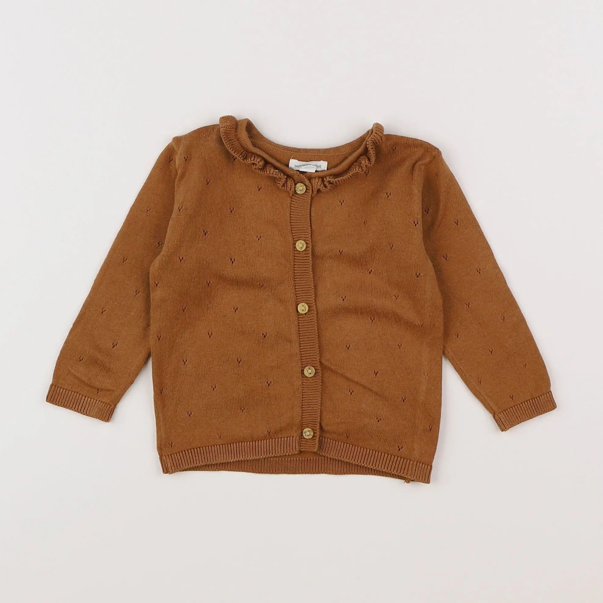 Vertbaudet - gilet marron - 6 mois