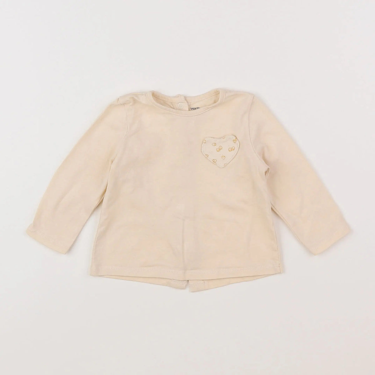 Vertbaudet - tee-shirt beige - 6 mois