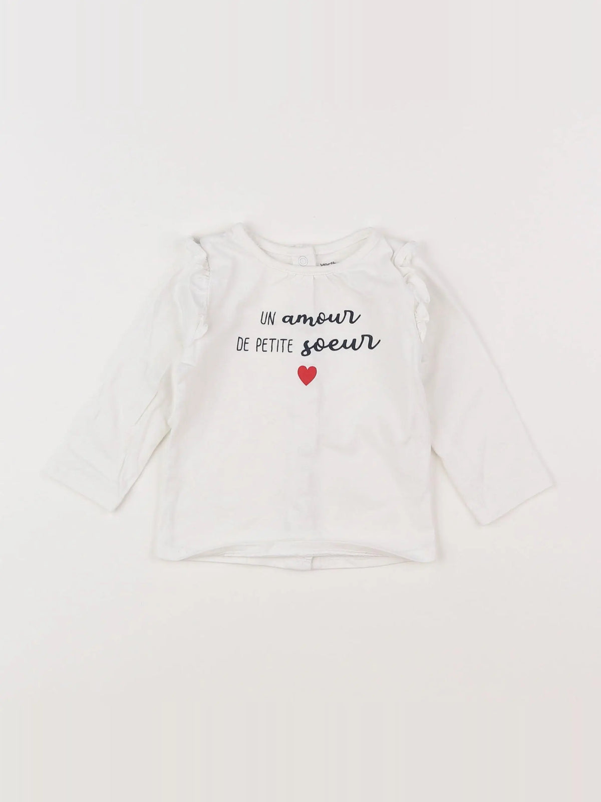 Vertbaudet - tee-shirt blanc - 6 mois