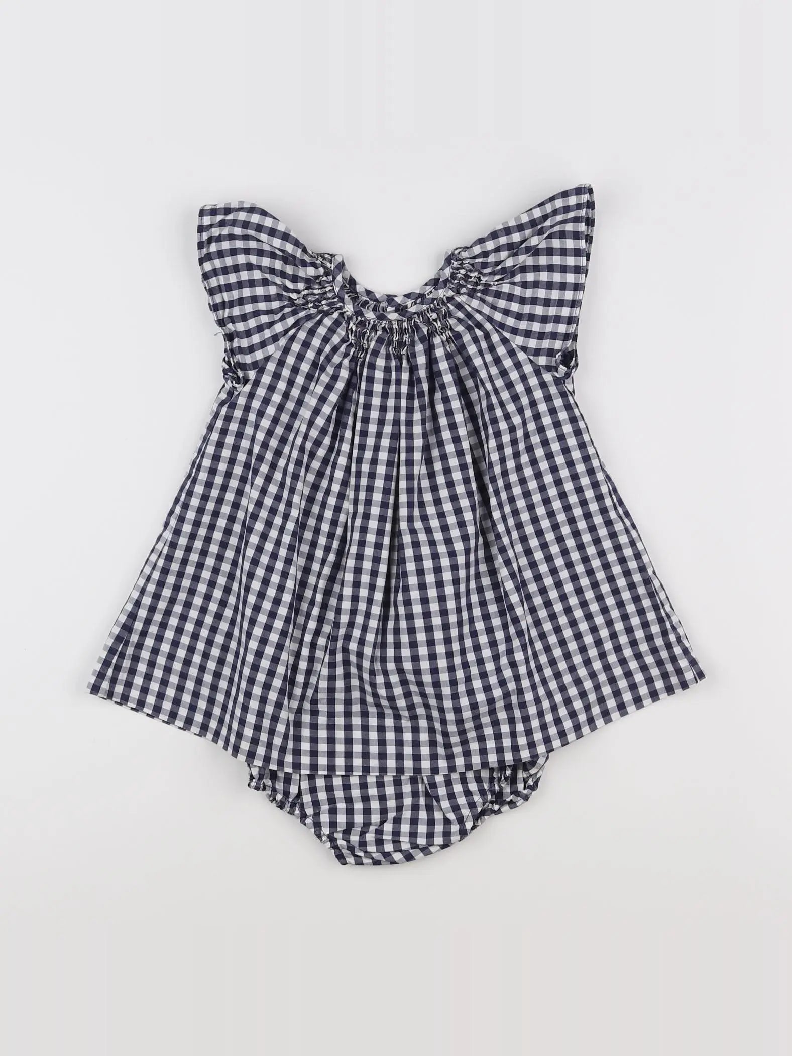 Jacadi - robe blanc, bleu - 6 mois