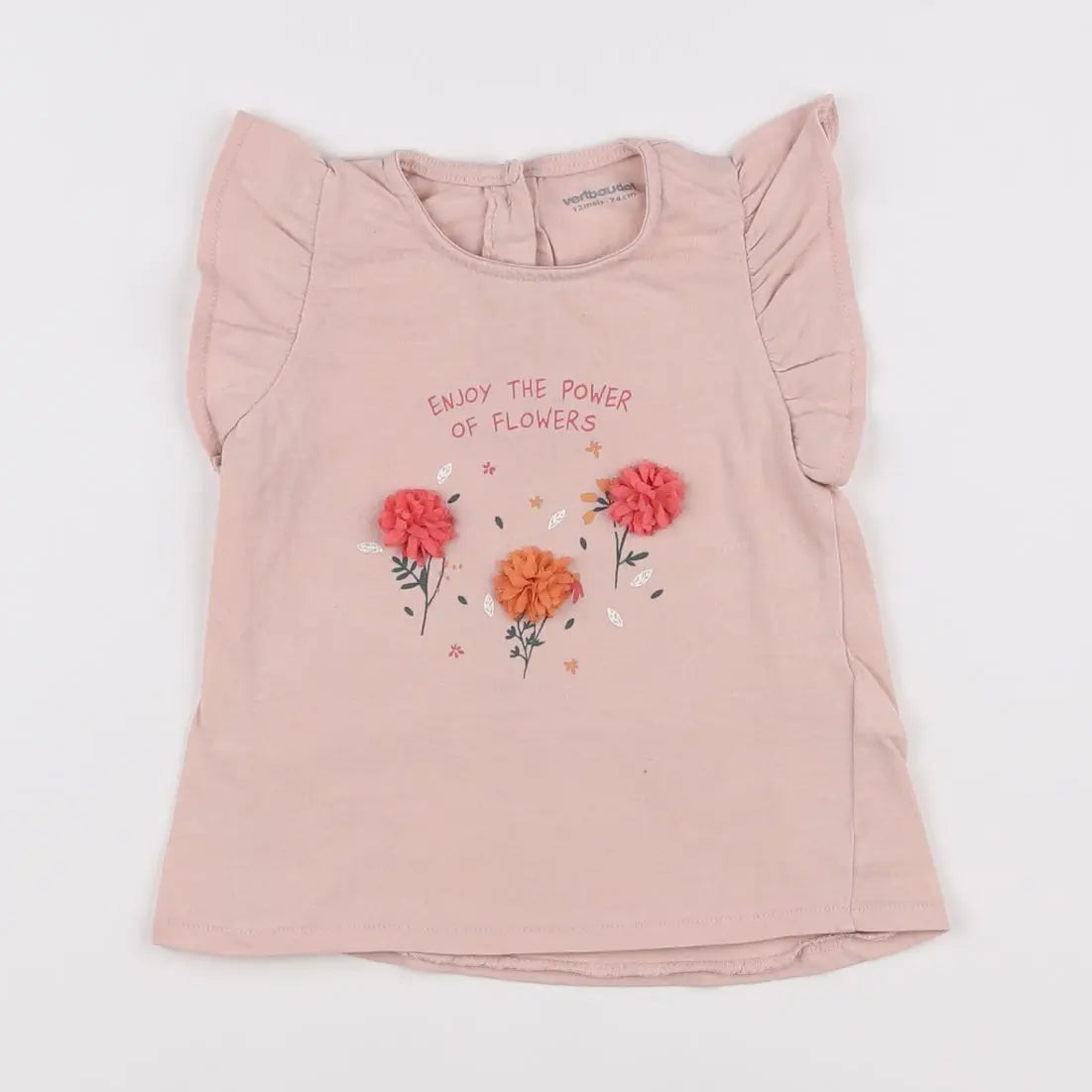 Vertbaudet - tee-shirt rose - 12 mois