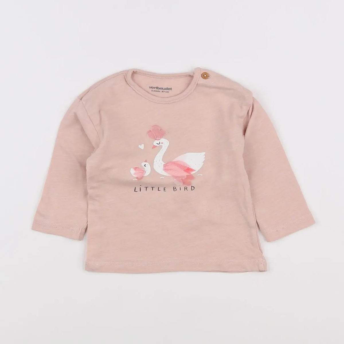 Vertbaudet - tee-shirt rose - 6 mois