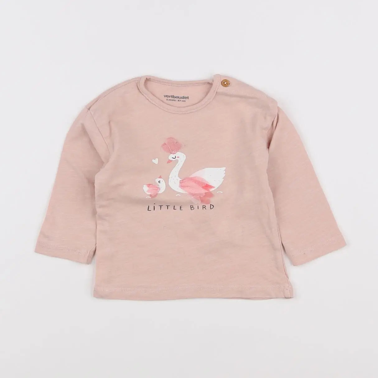 Vertbaudet - tee-shirt rose - 6 mois