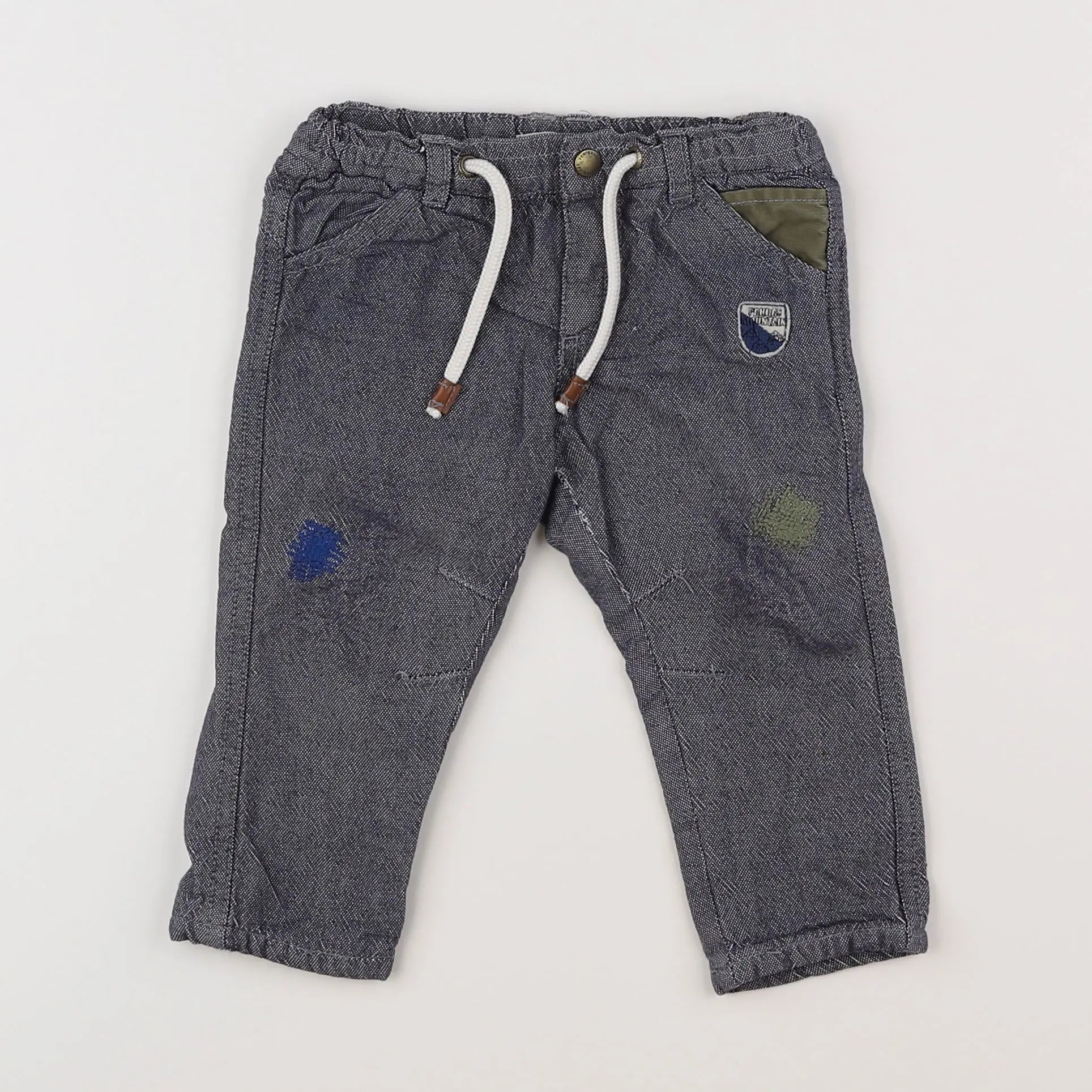 Vertbaudet - pantalon bleu - 12 mois