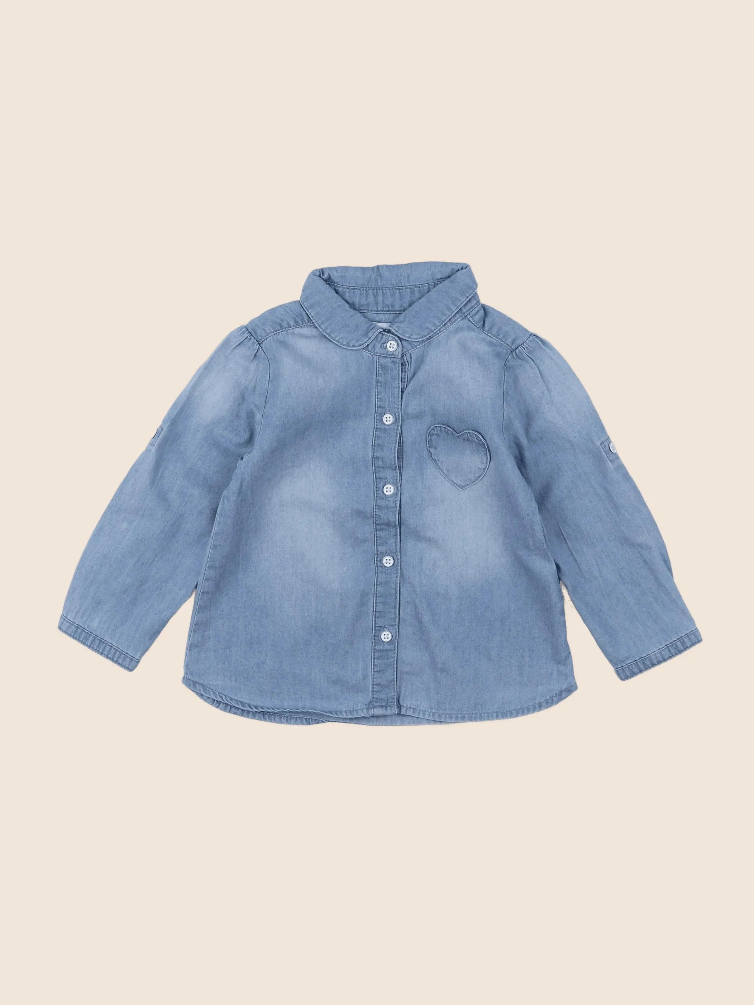 Vertbaudet - chemise bleu - 18 mois