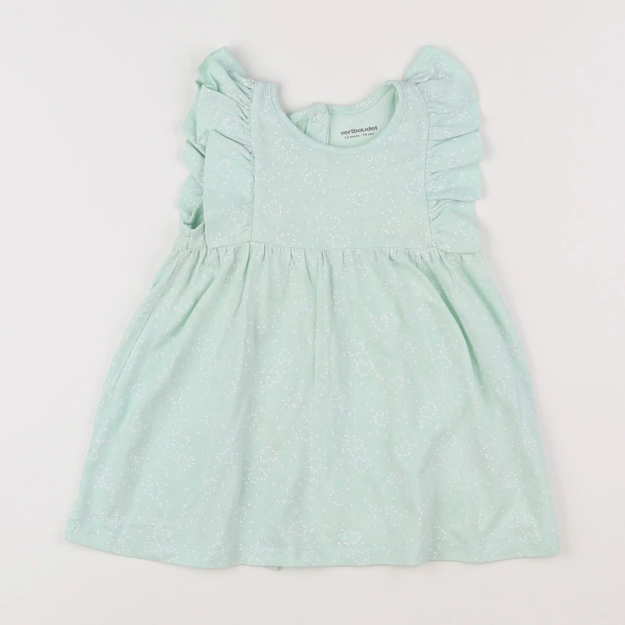Vertbaudet - robe vert - 12 mois