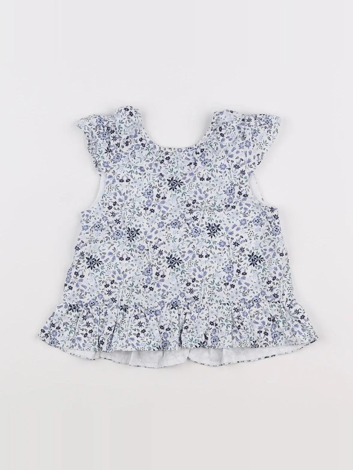 Vertbaudet - blouse blanc, bleu - 12 mois
