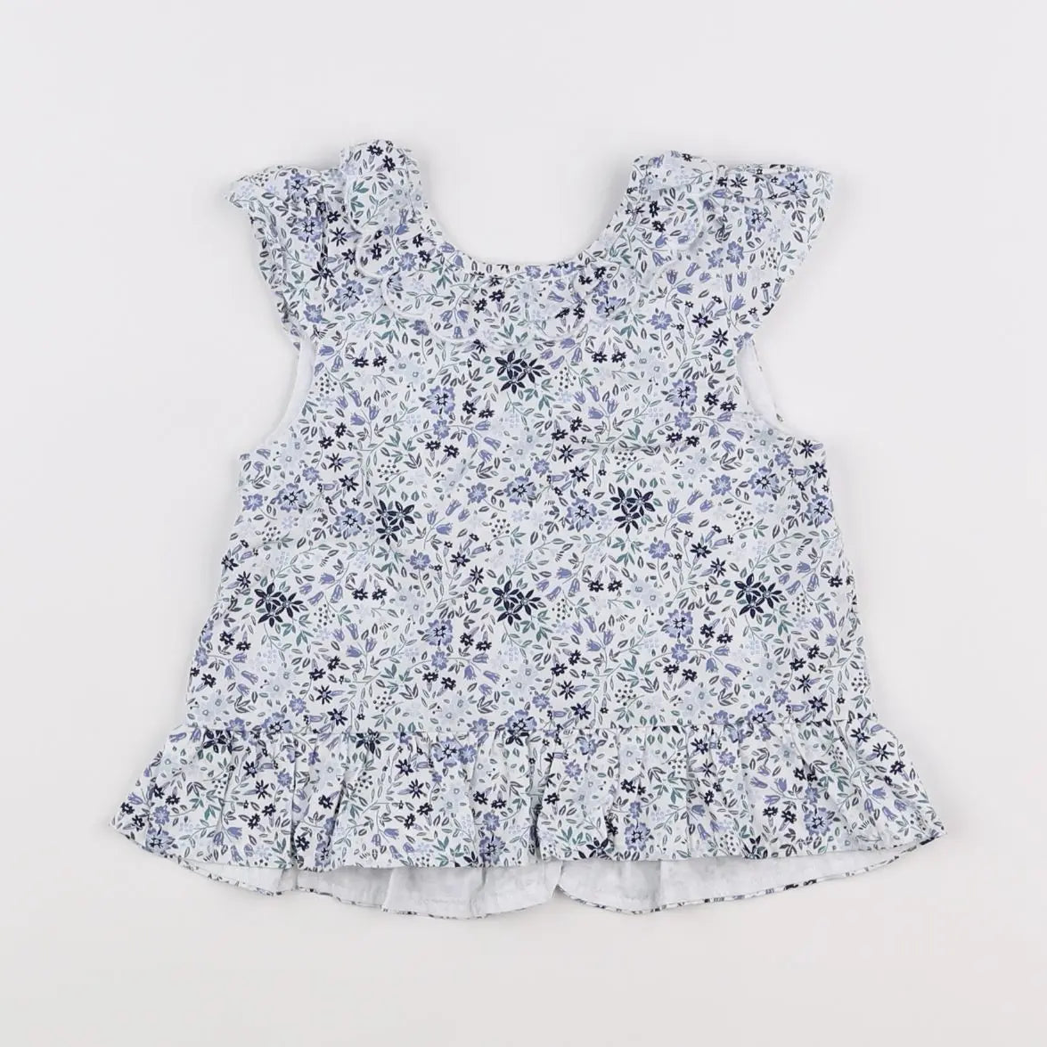 Vertbaudet - blouse blanc, bleu - 12 mois
