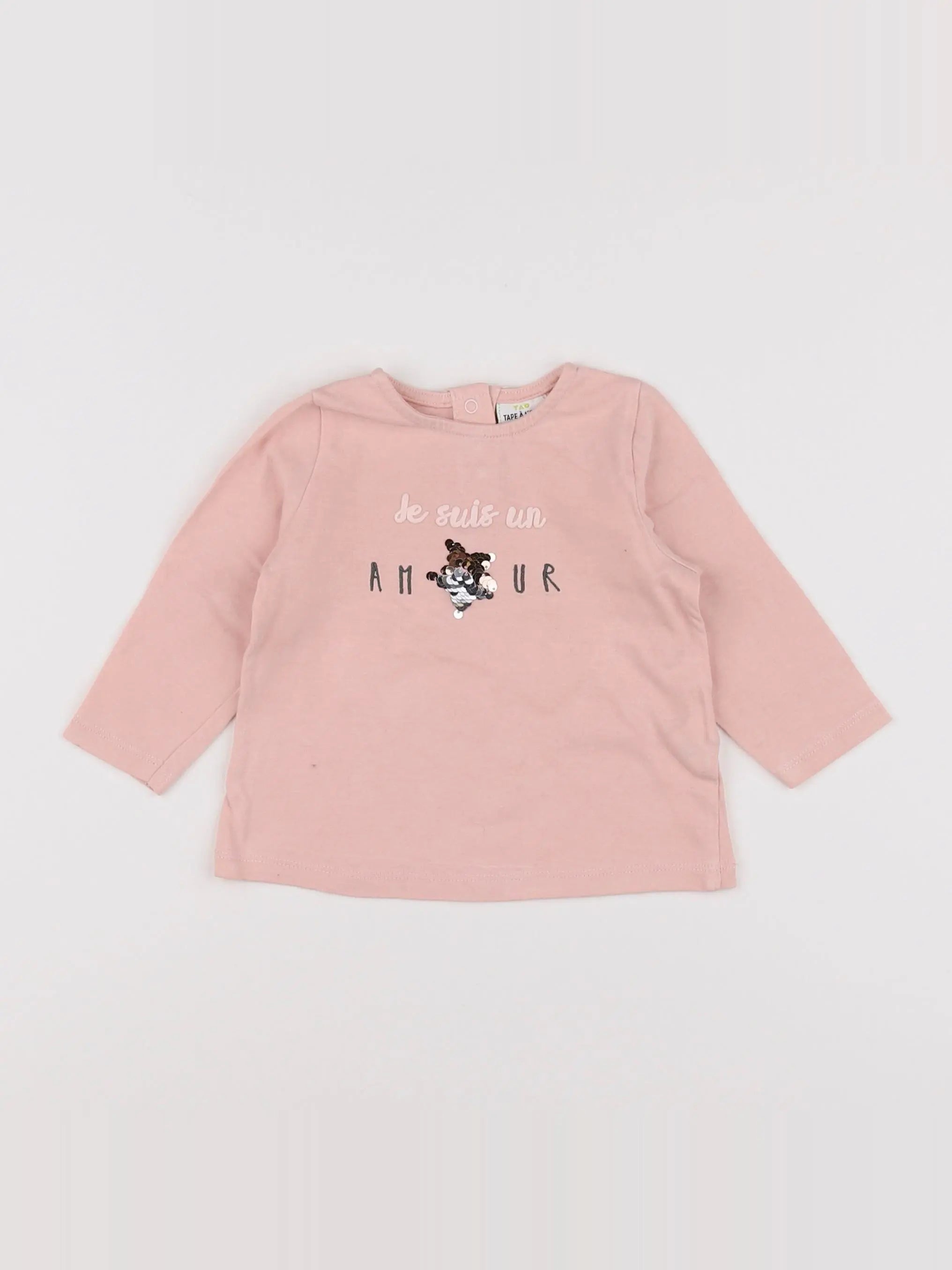 Tape à l'oeil - tee-shirt rose - 9 mois
