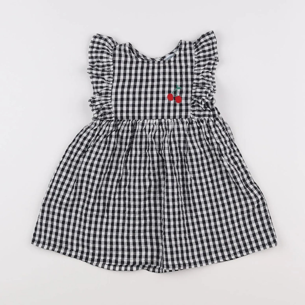 Vertbaudet - robe blanc, noir - 12 mois