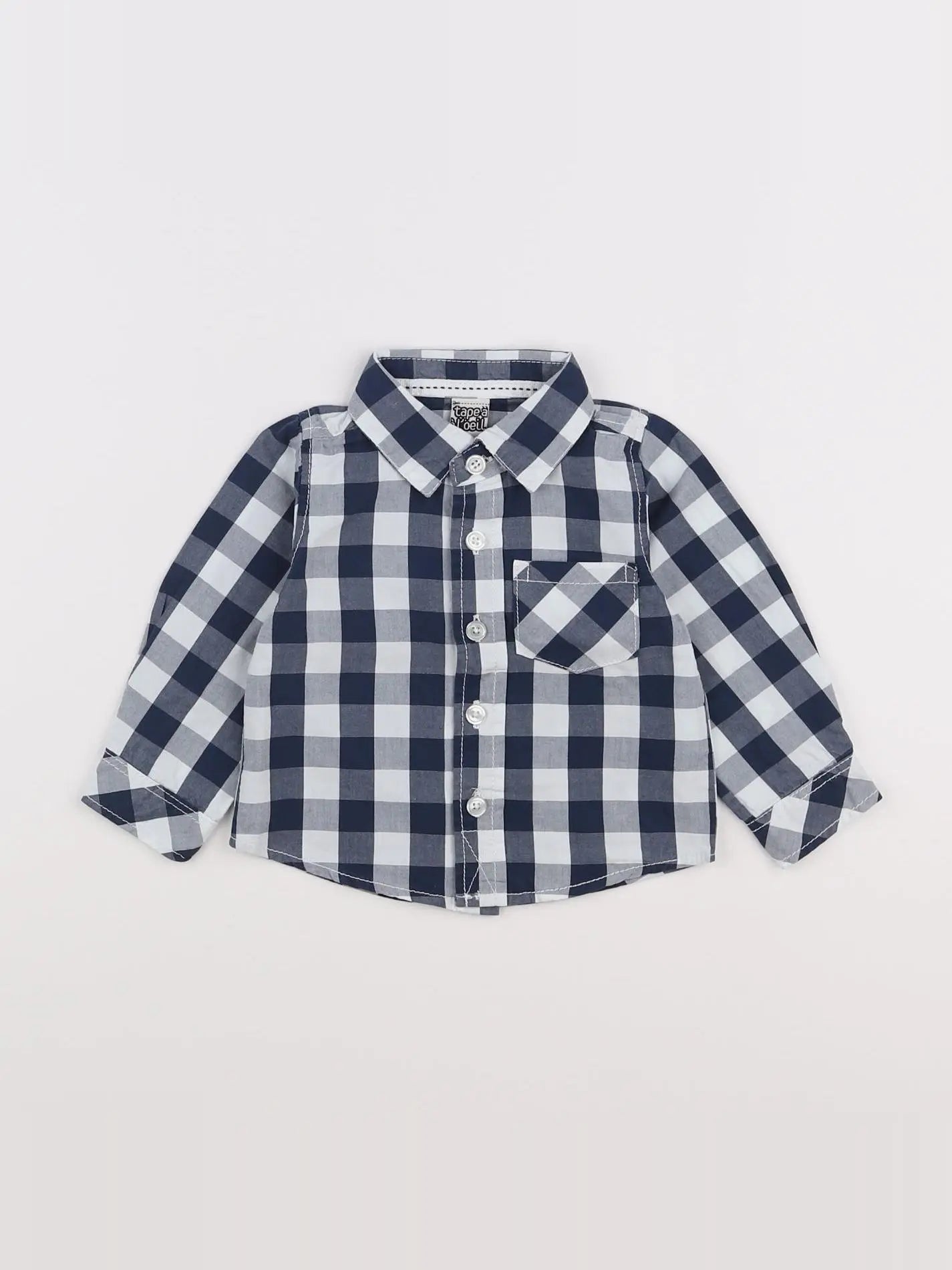 Tape à l'oeil - chemise blanc, bleu - 12 mois