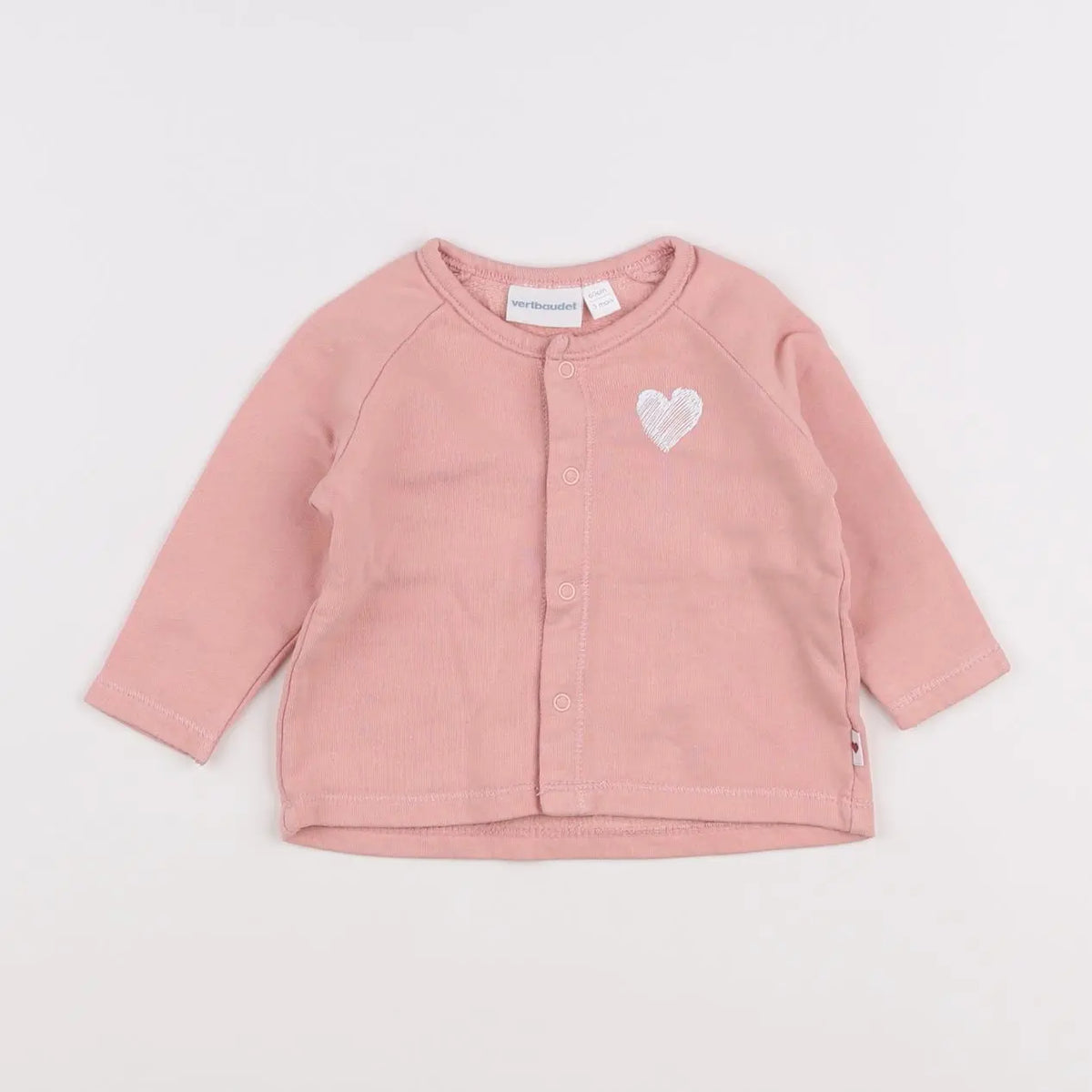 Vertbaudet - sweat rose - 3 mois