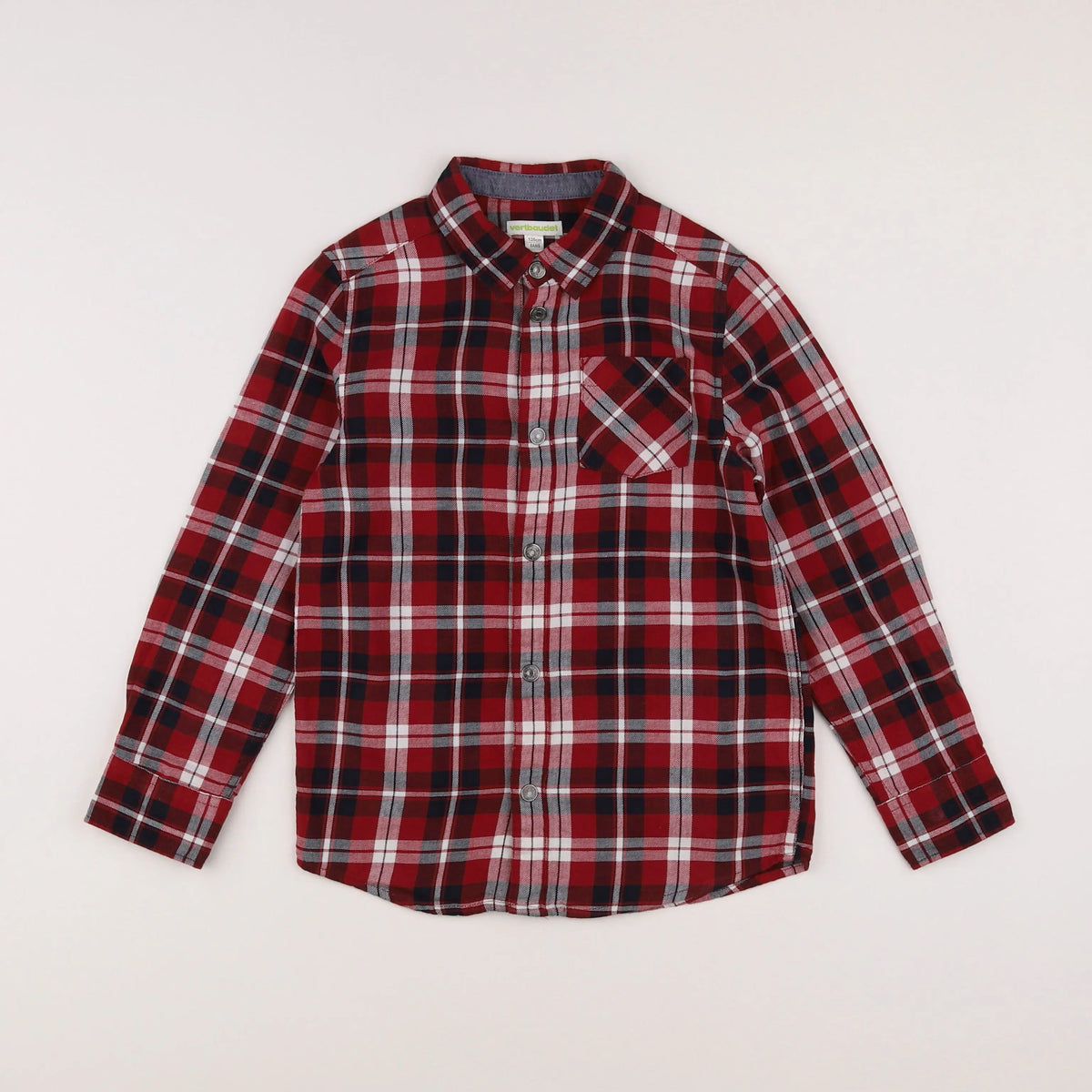 Vertbaudet - chemise rouge - 8 ans