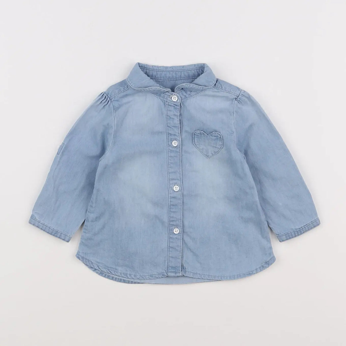 Vertbaudet - chemise bleu - 6 mois
