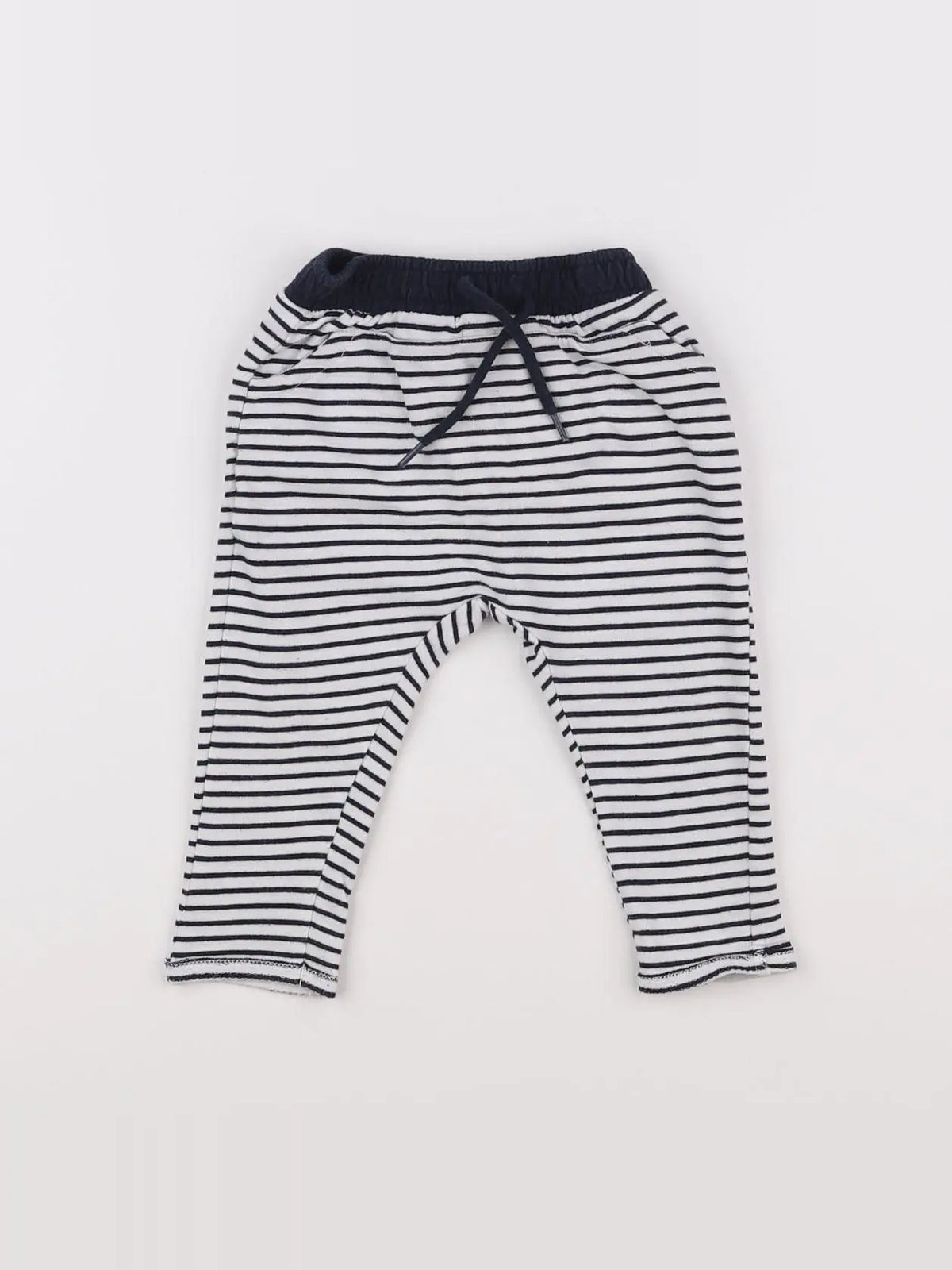 Vertbaudet - pantalon bleu, blanc - 6 mois